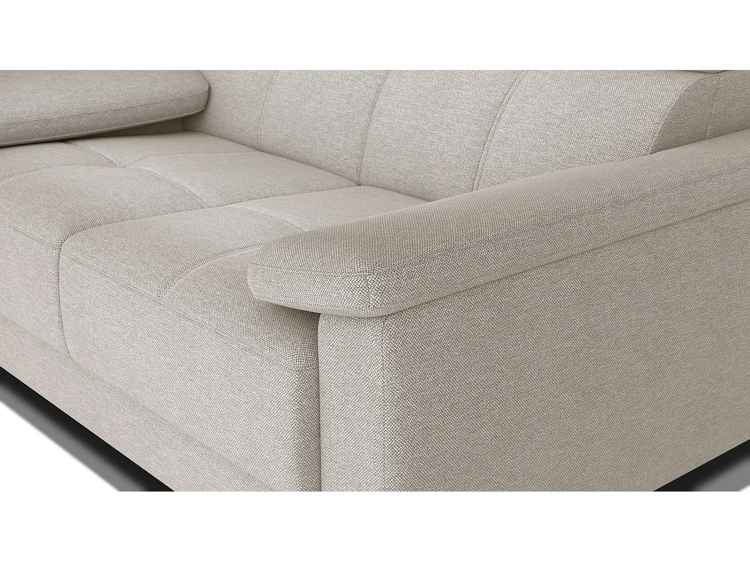 Canapé droit 2 places tissu beige - TAUNUS