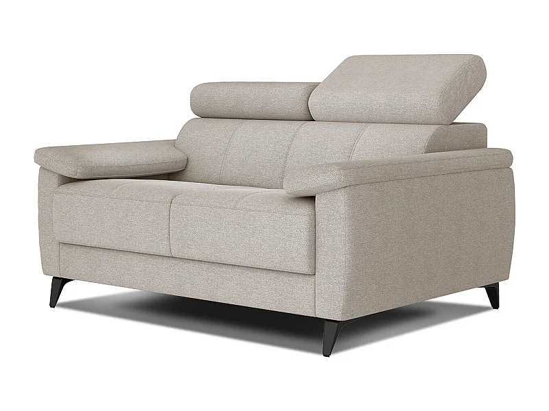 Canapé droit 2 places tissu beige - TAUNUS