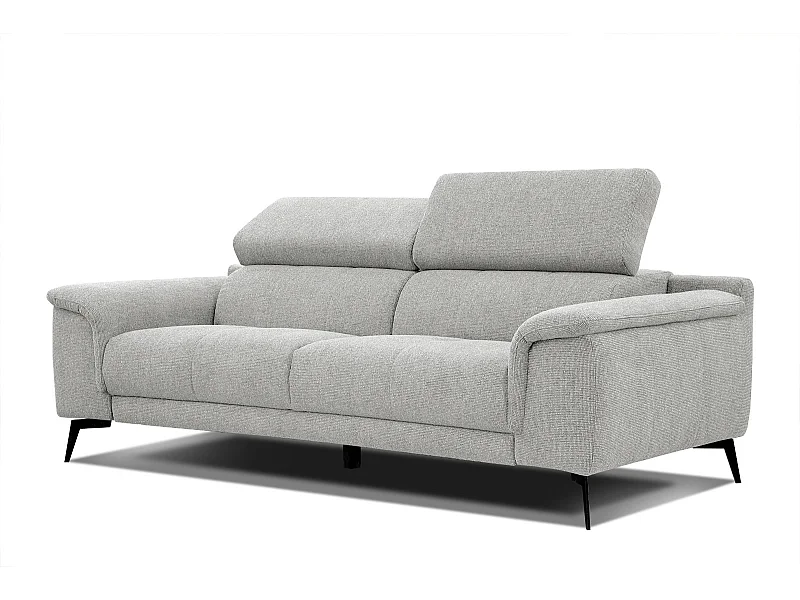 FIERO Sofa 3-Sitzer mit verstellbare Kopfstützen, creme