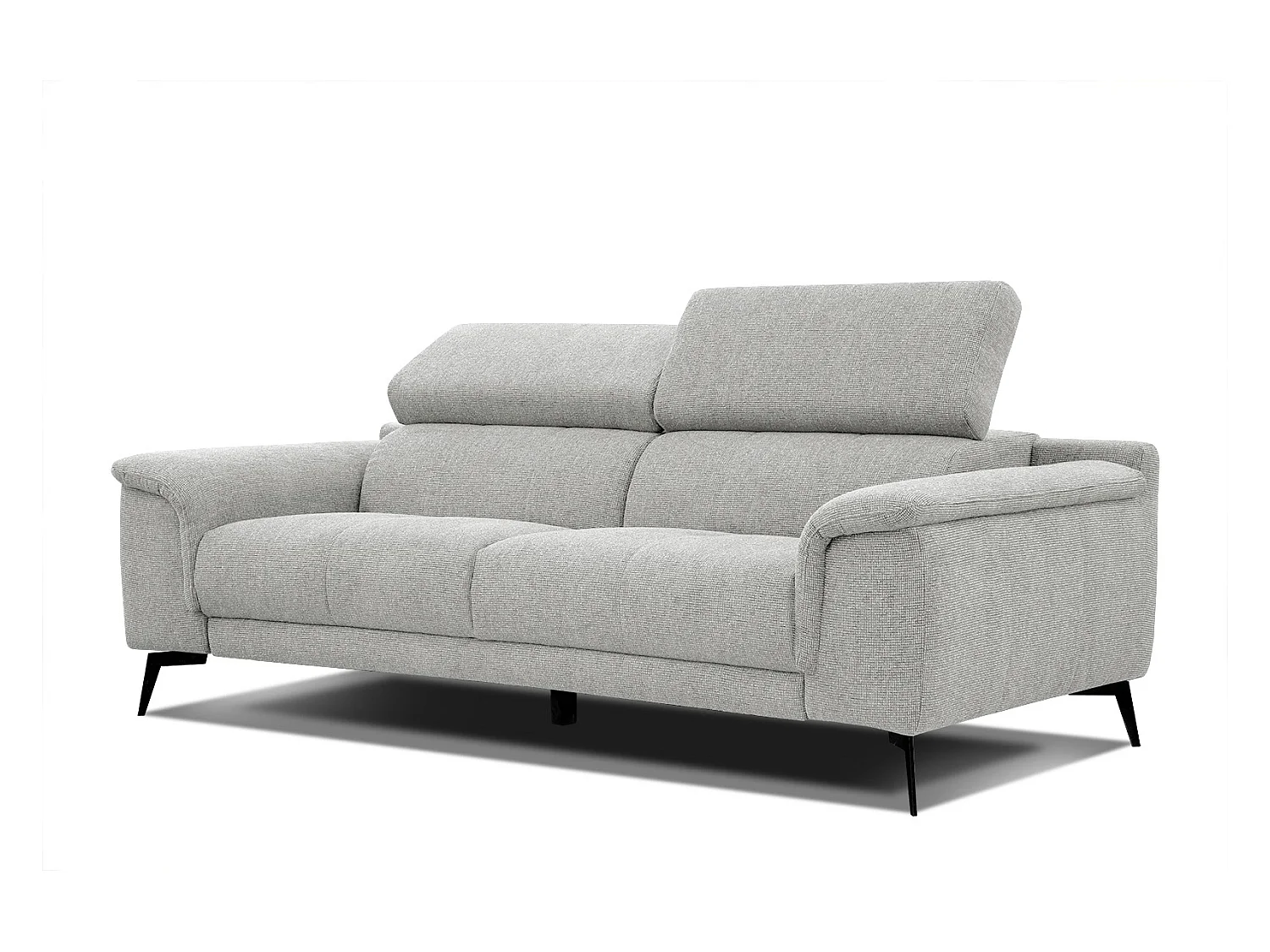 Canapé droit XXL 3 places tissu gris pérlé - FIERO