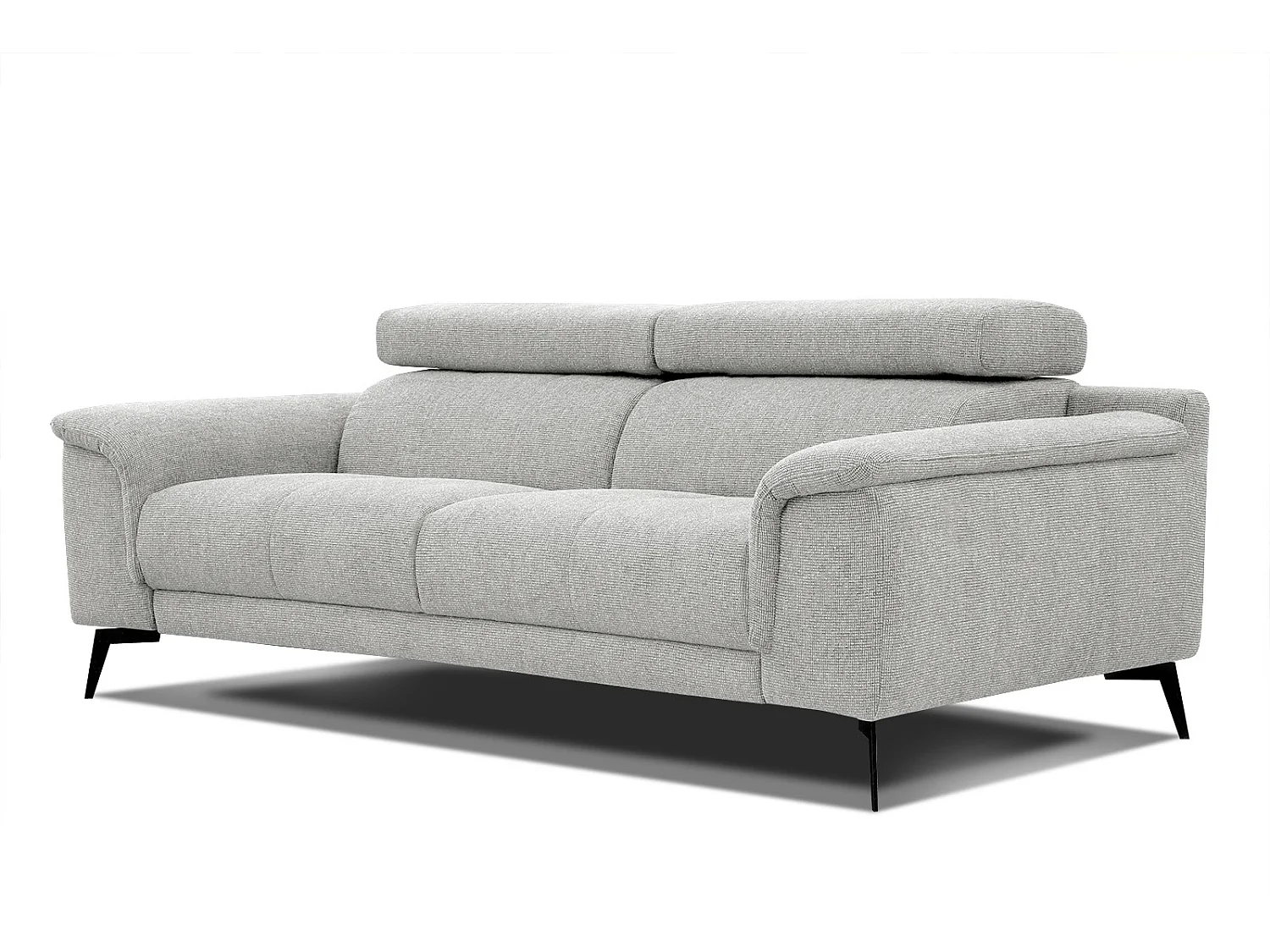 Canapé droit XXL 3 places tissu gris pérlé - FIERO