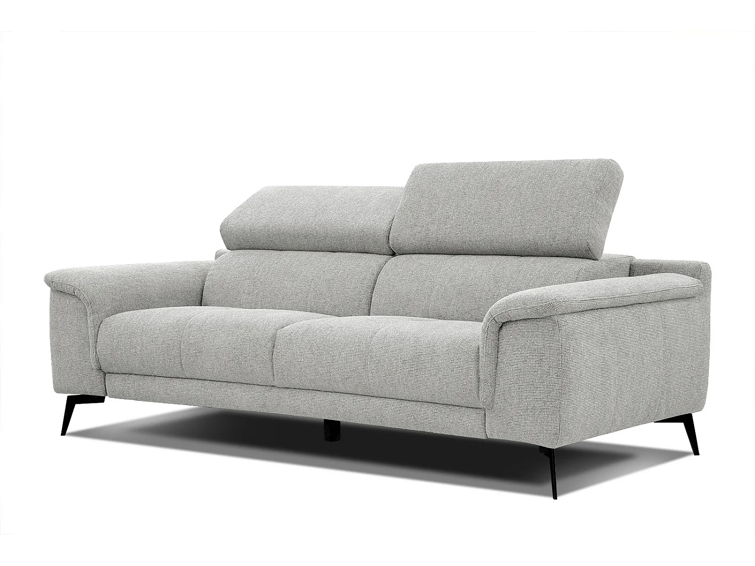 Canapé droit XXL 3 places tissu gris pérlé - FIERO