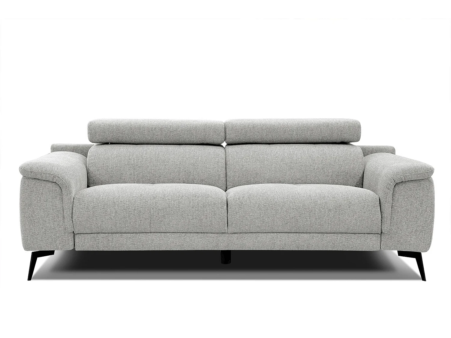 Canapé droit XXL 3 places tissu gris pérlé - FIERO