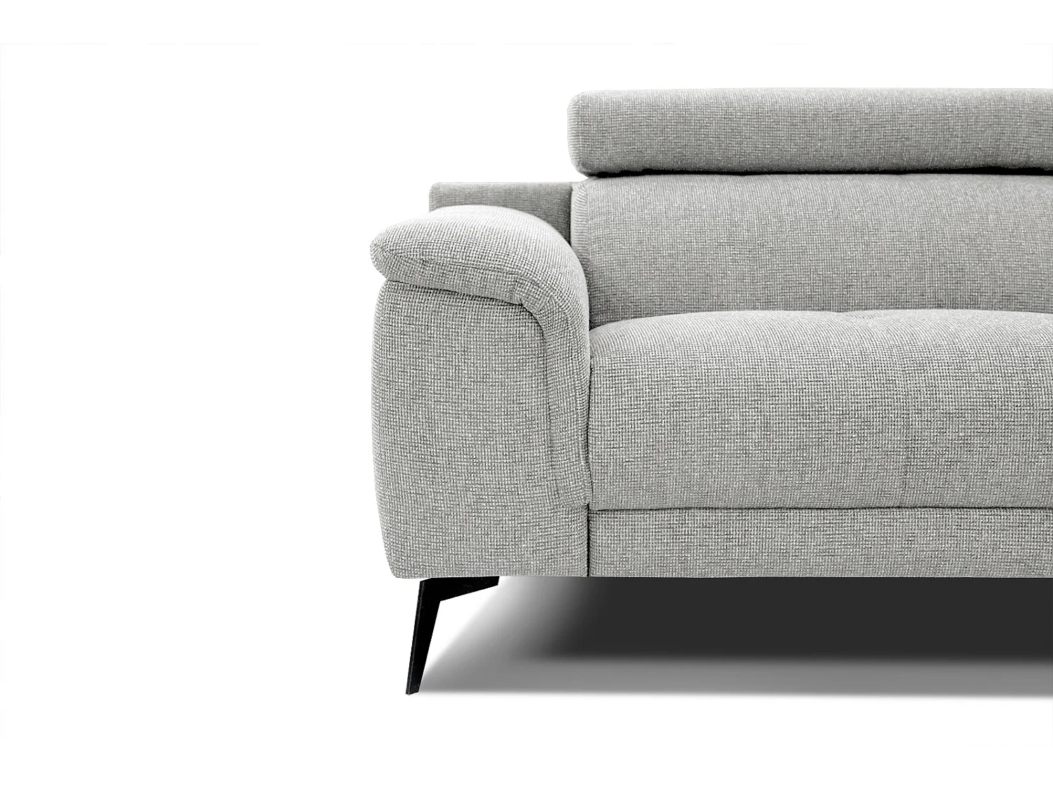 Canapé droit XXL 3 places tissu gris pérlé - FIERO