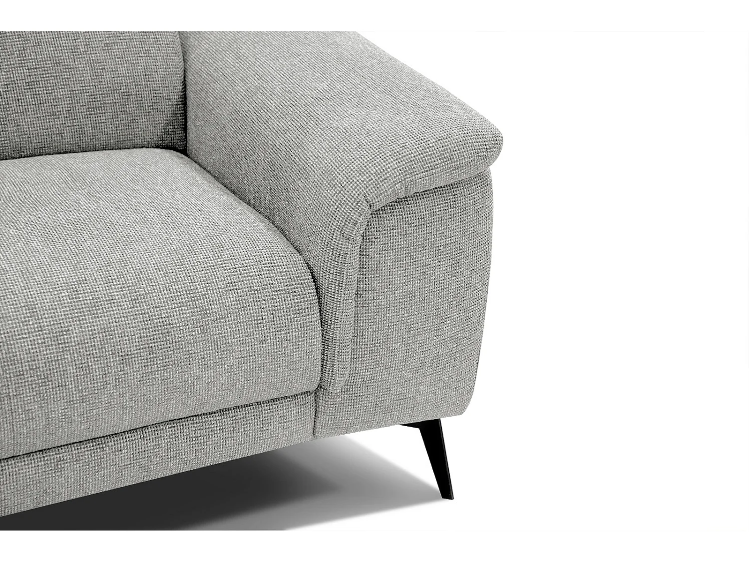 Canapé droit XXL 3 places tissu gris pérlé - FIERO