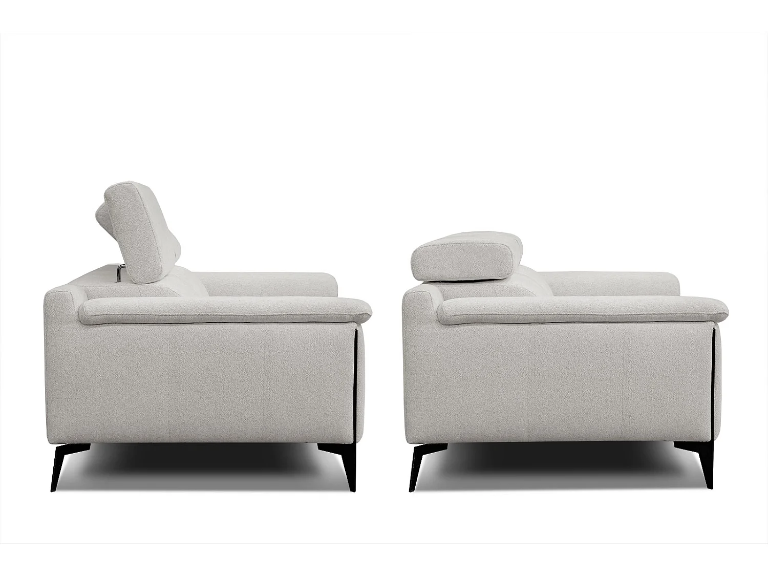 MATERA Sofa 2-Sitzer mit verstellbare Kopfstützen, perlweiß