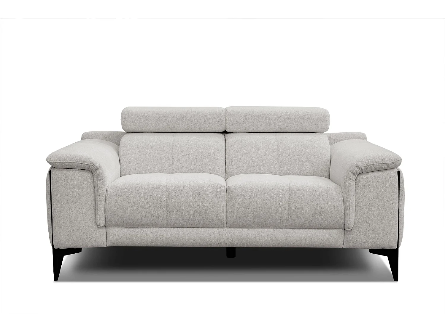 Canapé droit 2 places tissu blanc perlé  - MATERA