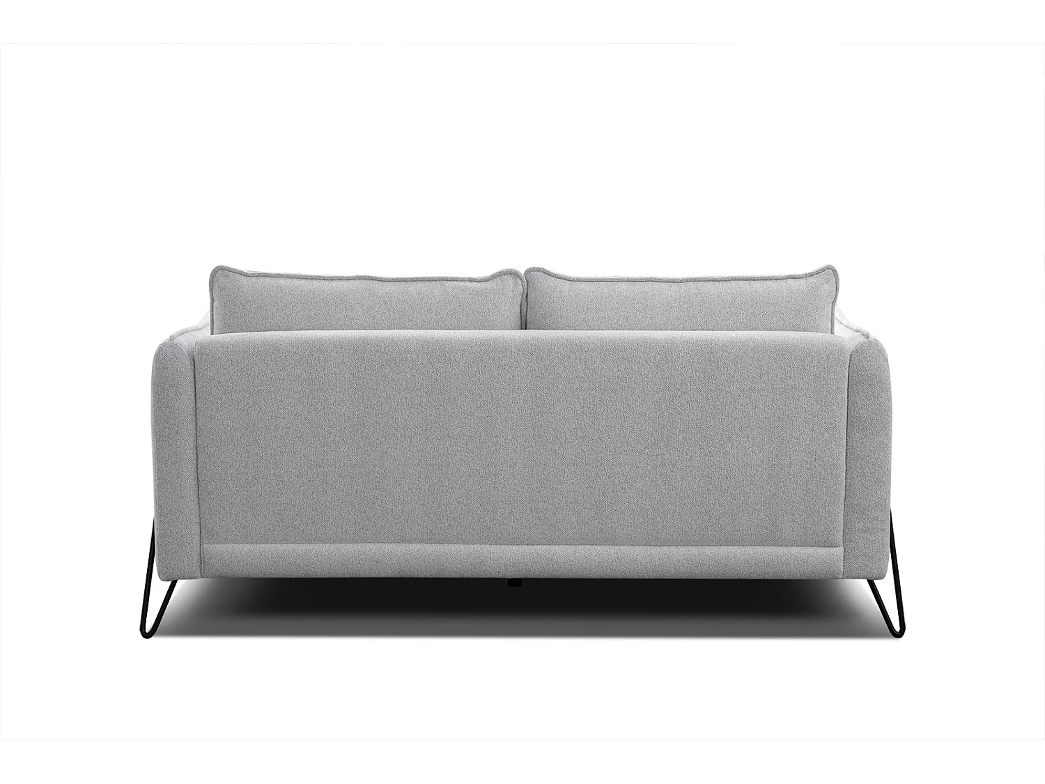 Canapé droit 3 places tissu gris clair - HOSTEN