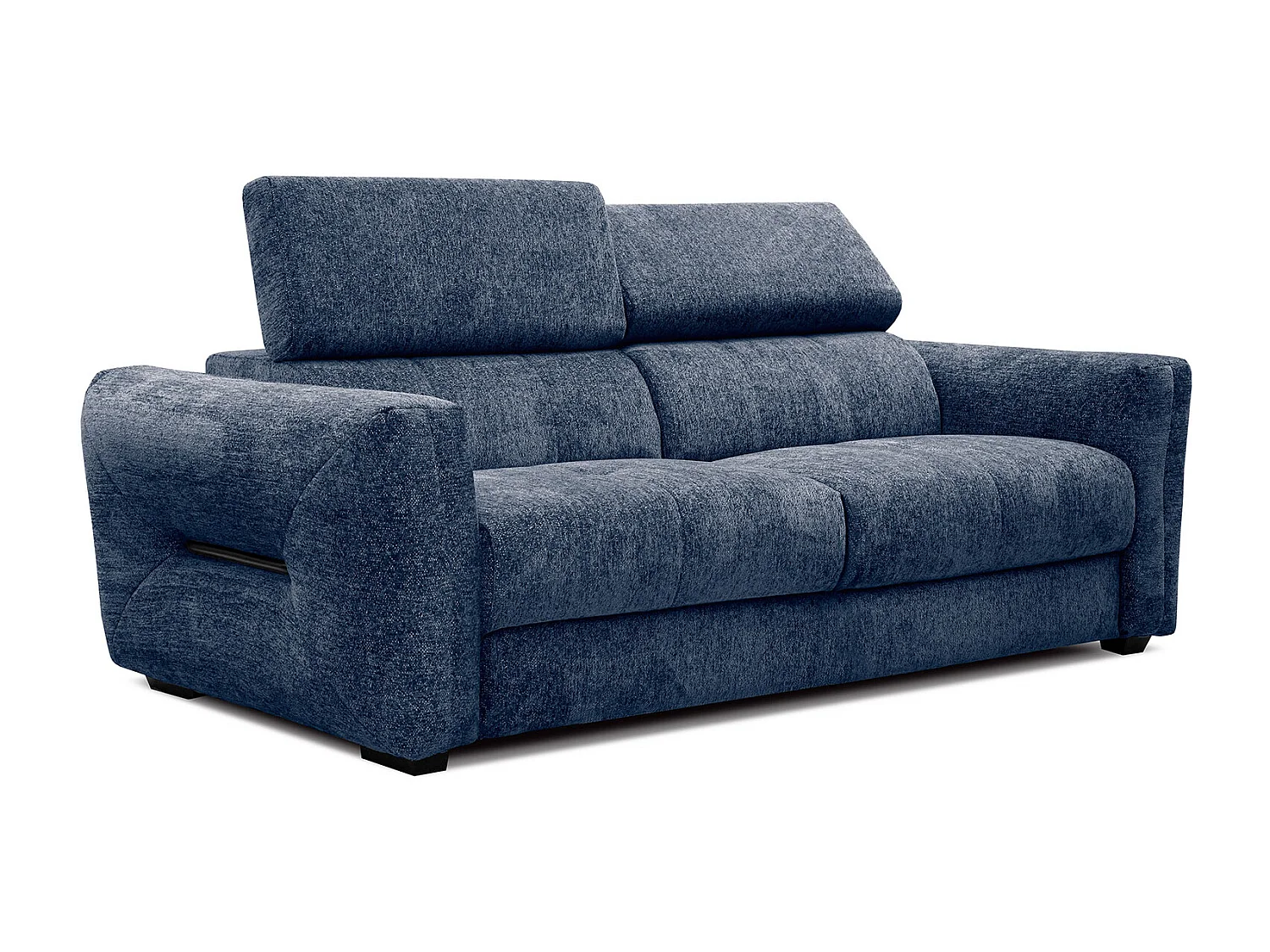 CALVERA Sofa 3-Sitzer mit verstellbare Kopfstützen, dunkelblau