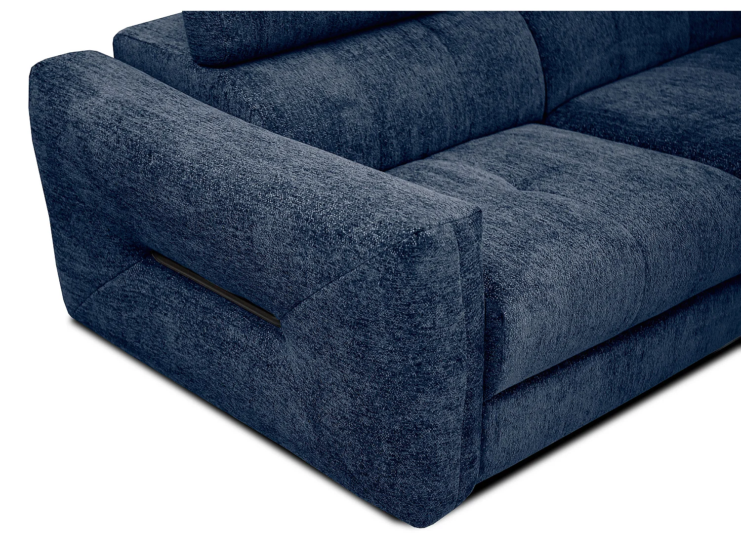 CALVERA Sofa 3-Sitzer mit verstellbare Kopfstützen, dunkelblau