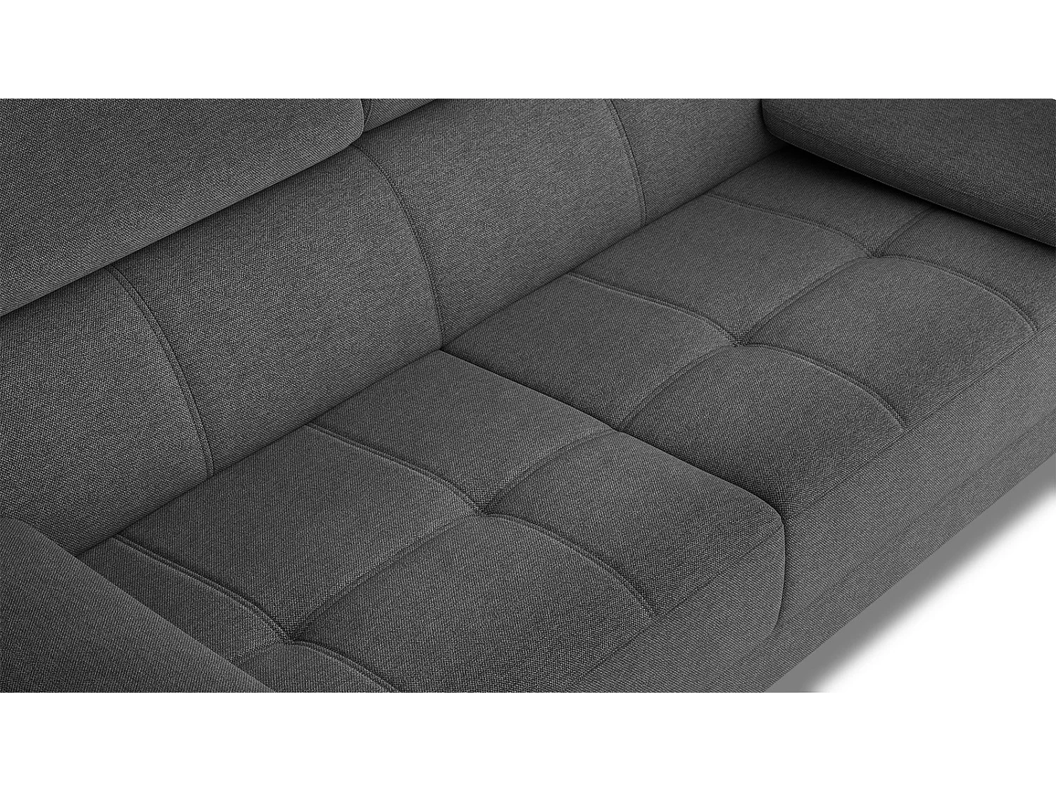 Canapé droit 3 places XXL tissu gris foncé - TAUNUS