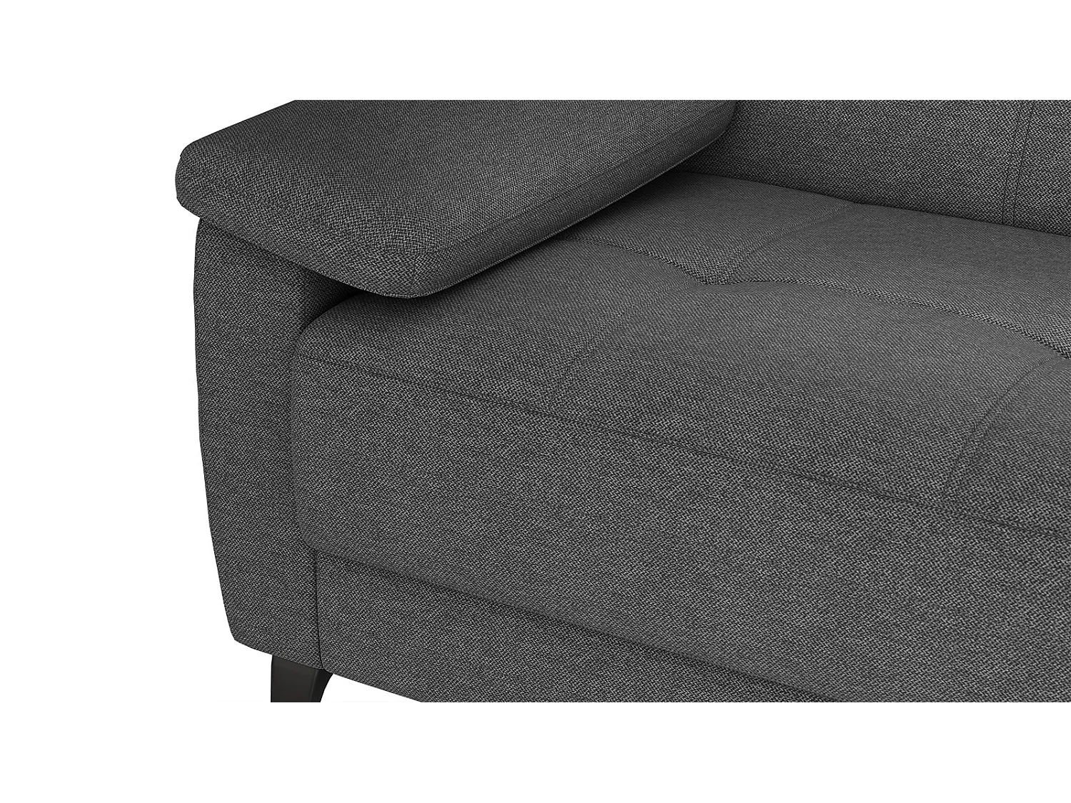 Canapé droit 3 places XXL tissu gris foncé - TAUNUS