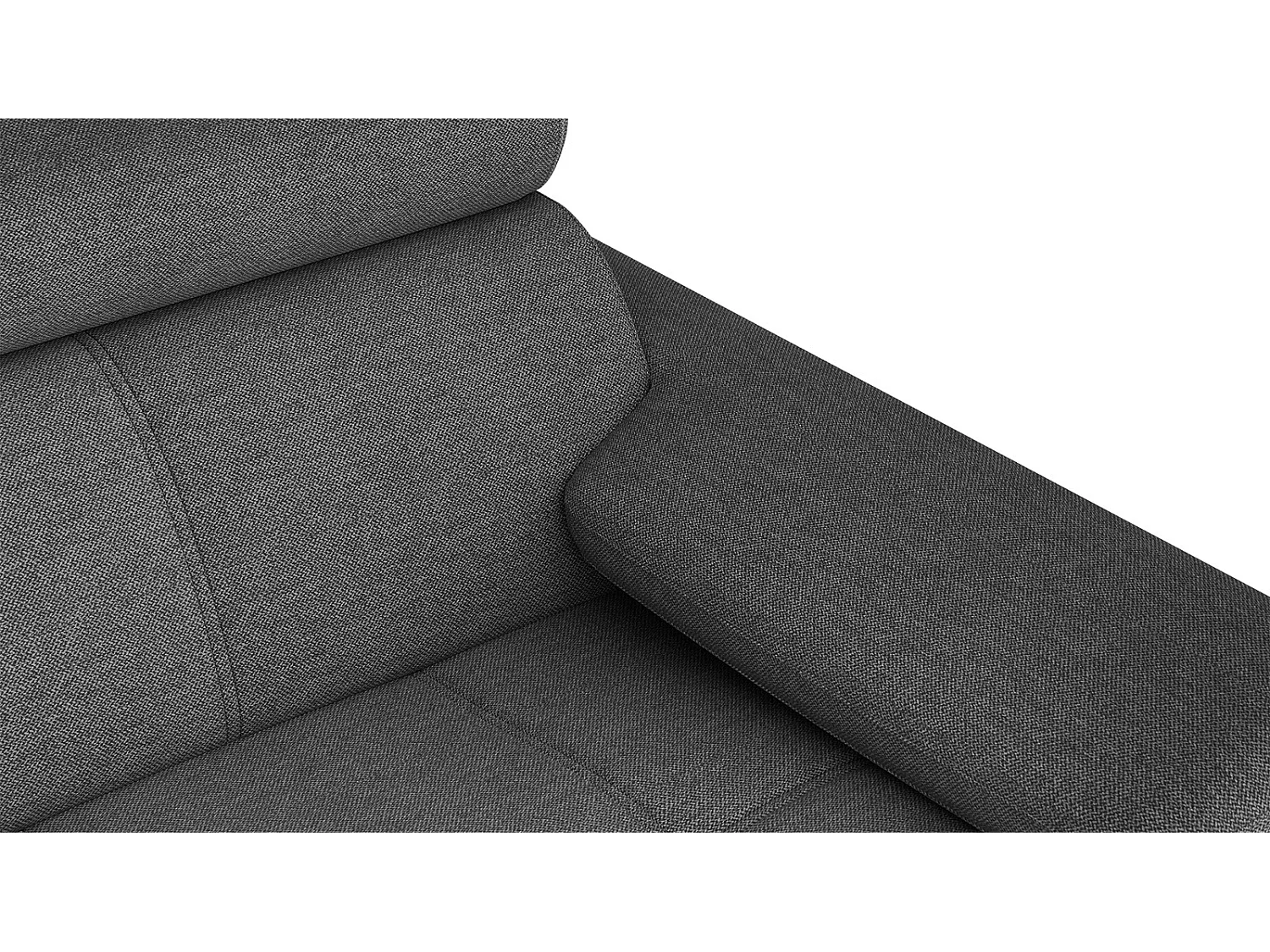 Canapé droit 3 places XXL tissu gris foncé - TAUNUS
