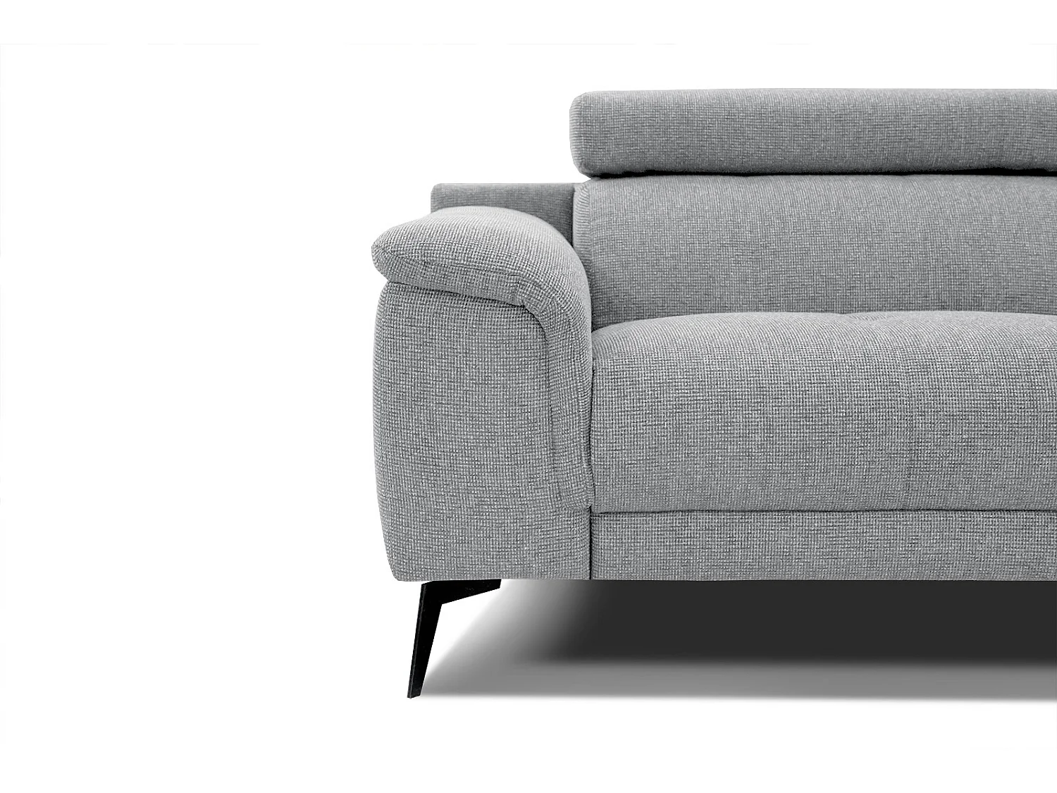 Canapé droit XXL 3 places tissu argenté - FIERO