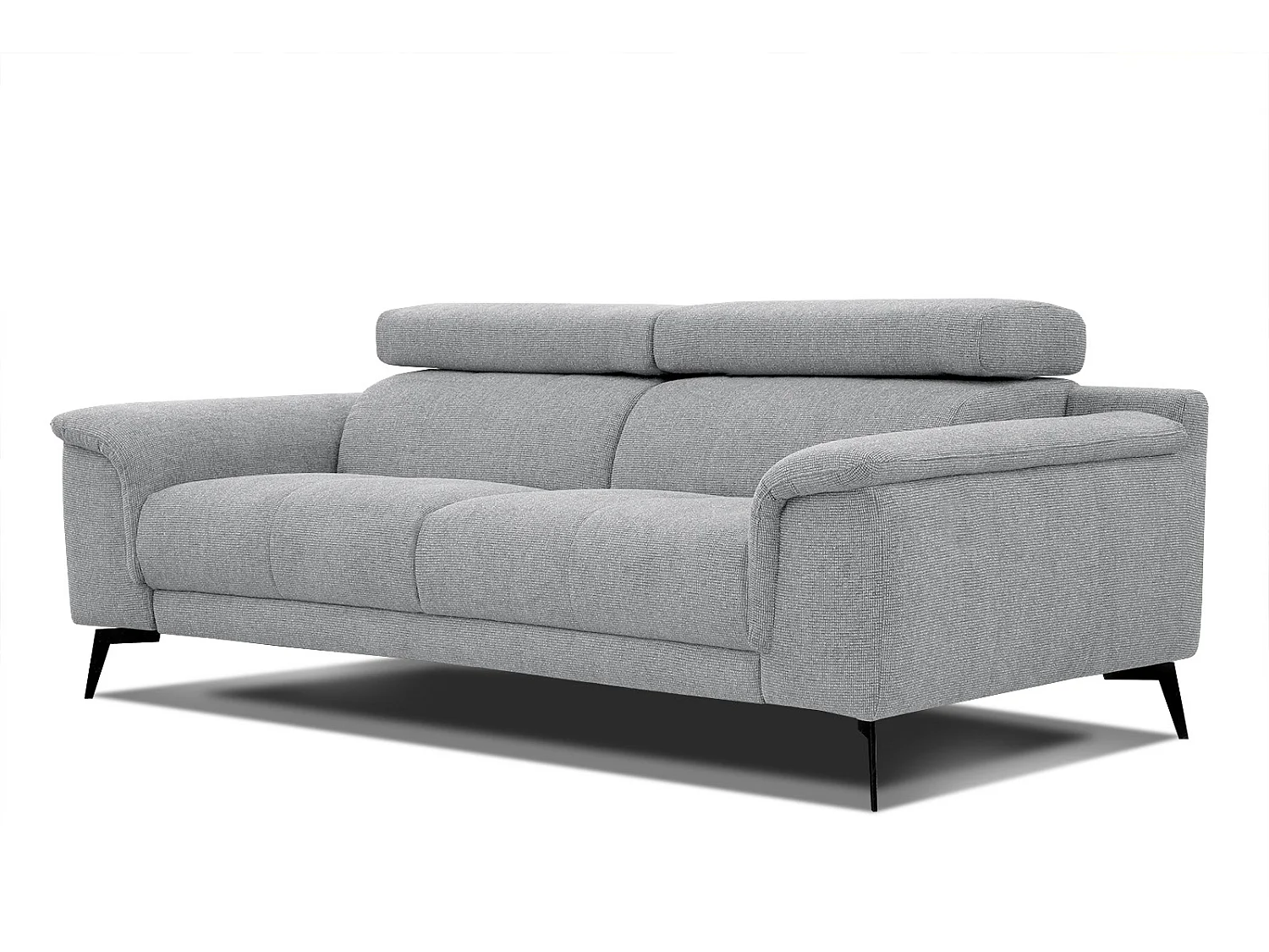 Canapé droit XXL 3 places tissu argenté - FIERO