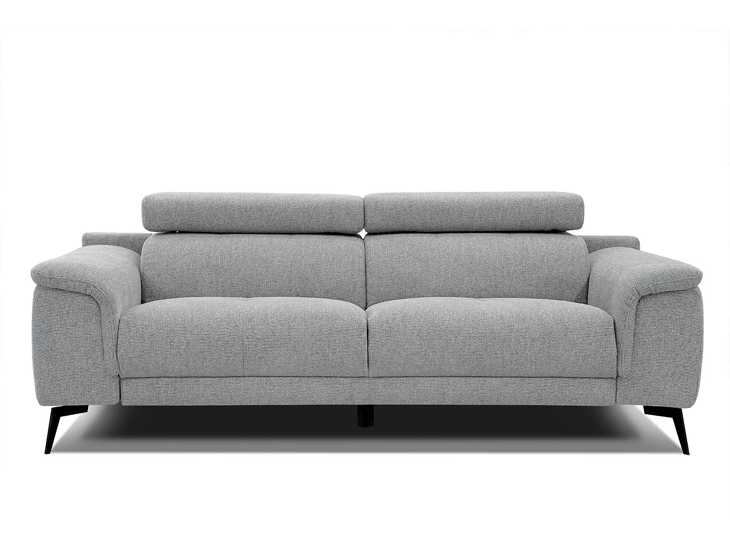 Canapé droit XXL 3 places tissu argenté - FIERO