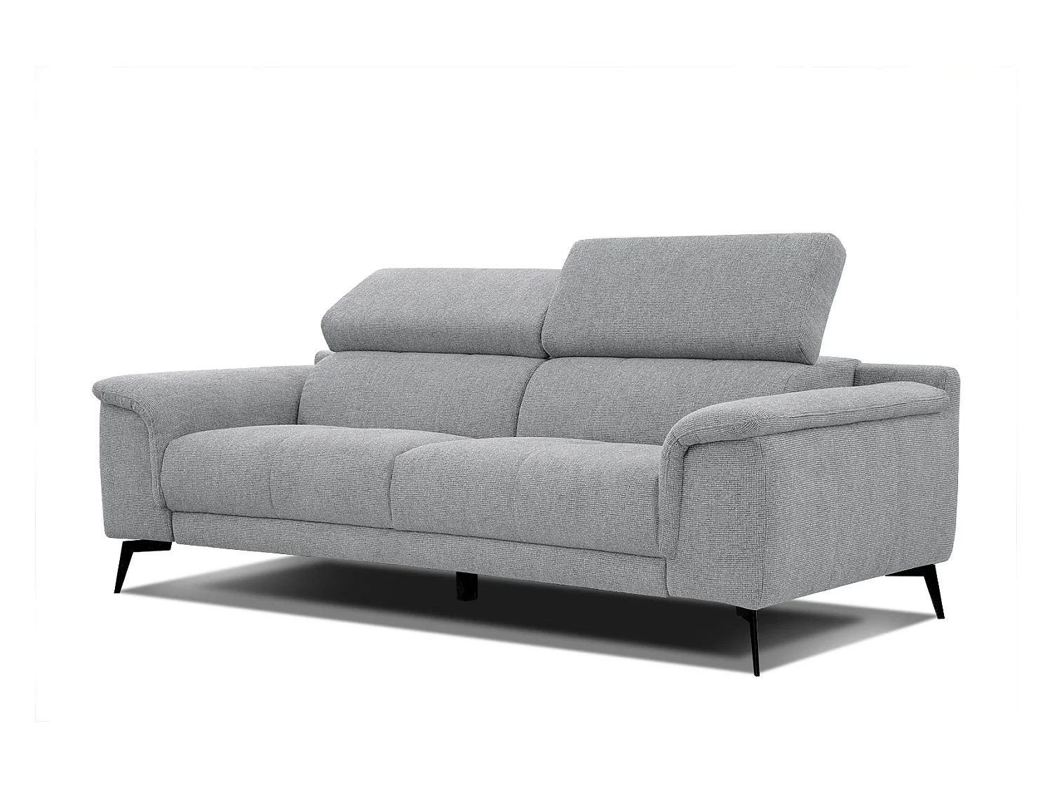 Canapé droit XXL 3 places tissu argenté - FIERO