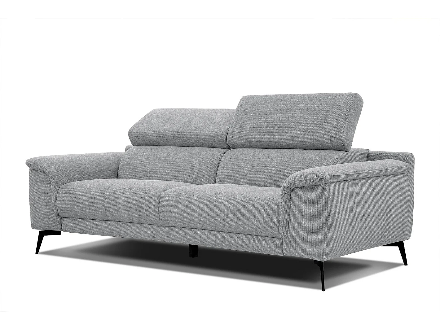 Canapé droit XXL 3 places tissu argenté - FIERO