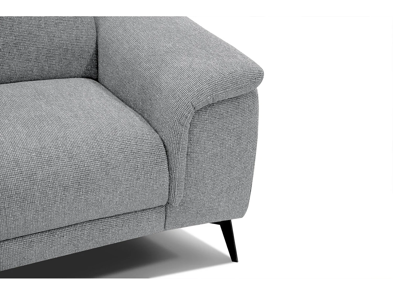 Canapé droit XXL 3 places tissu argenté - FIERO