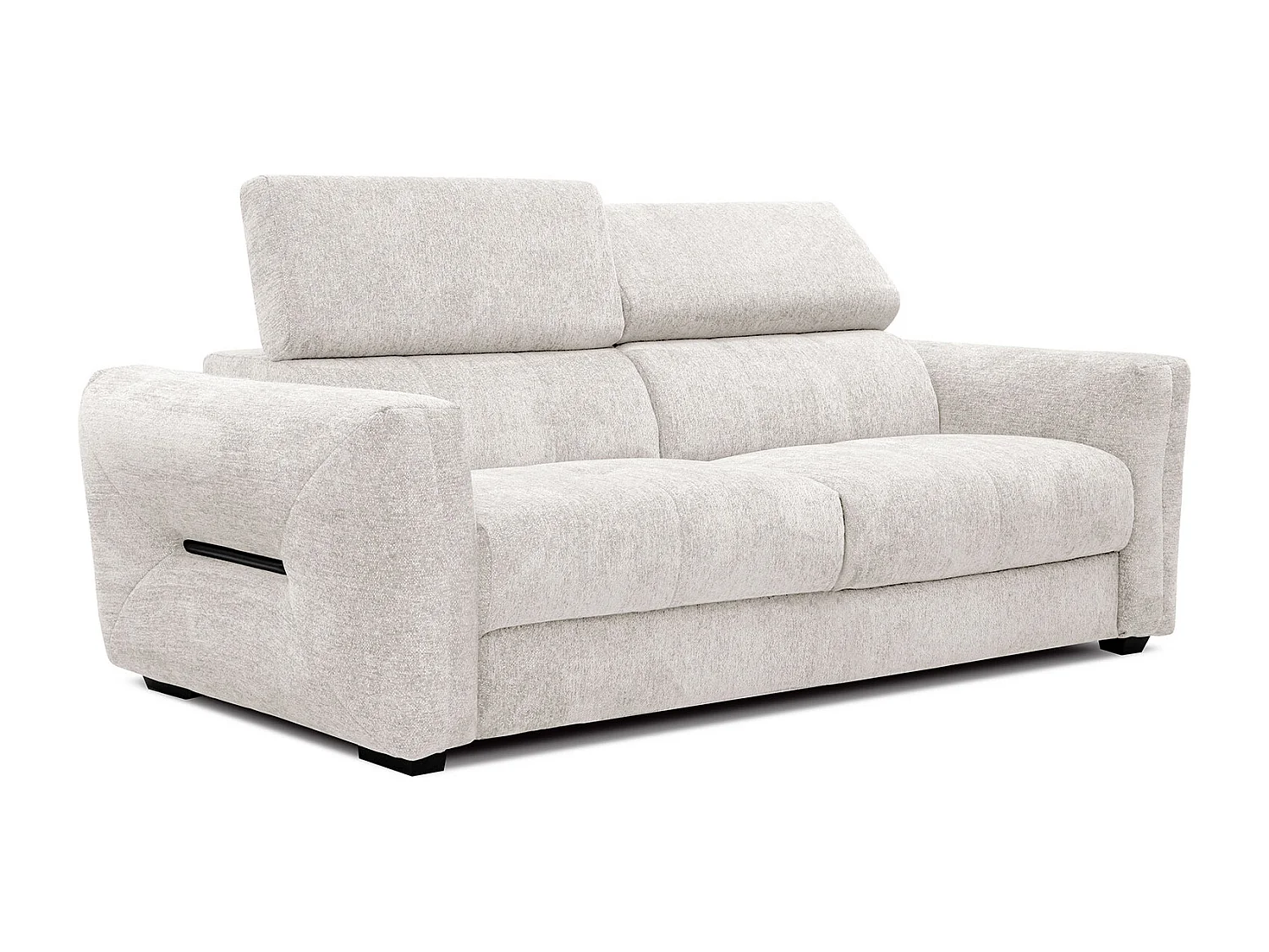 CALVERA Sofa 3-Sitzer mit verstellbare Kopfstützen, perlweiß