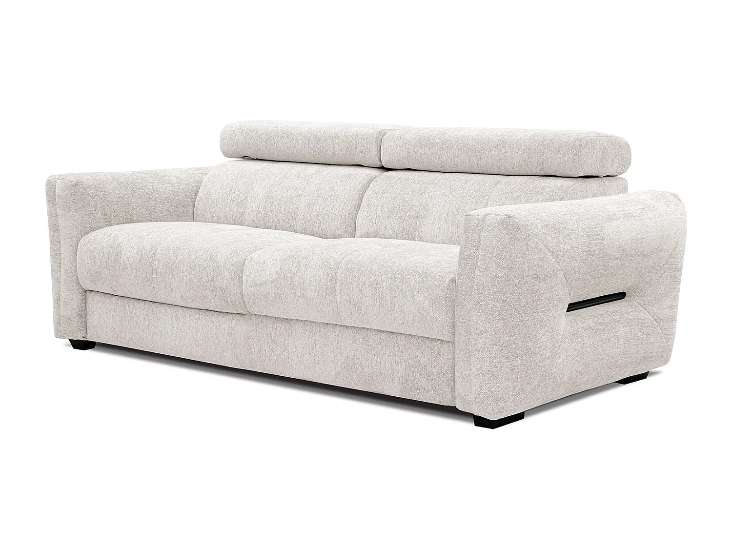 CALVERA Sofa 3-Sitzer mit verstellbare Kopfstützen, perlweiß