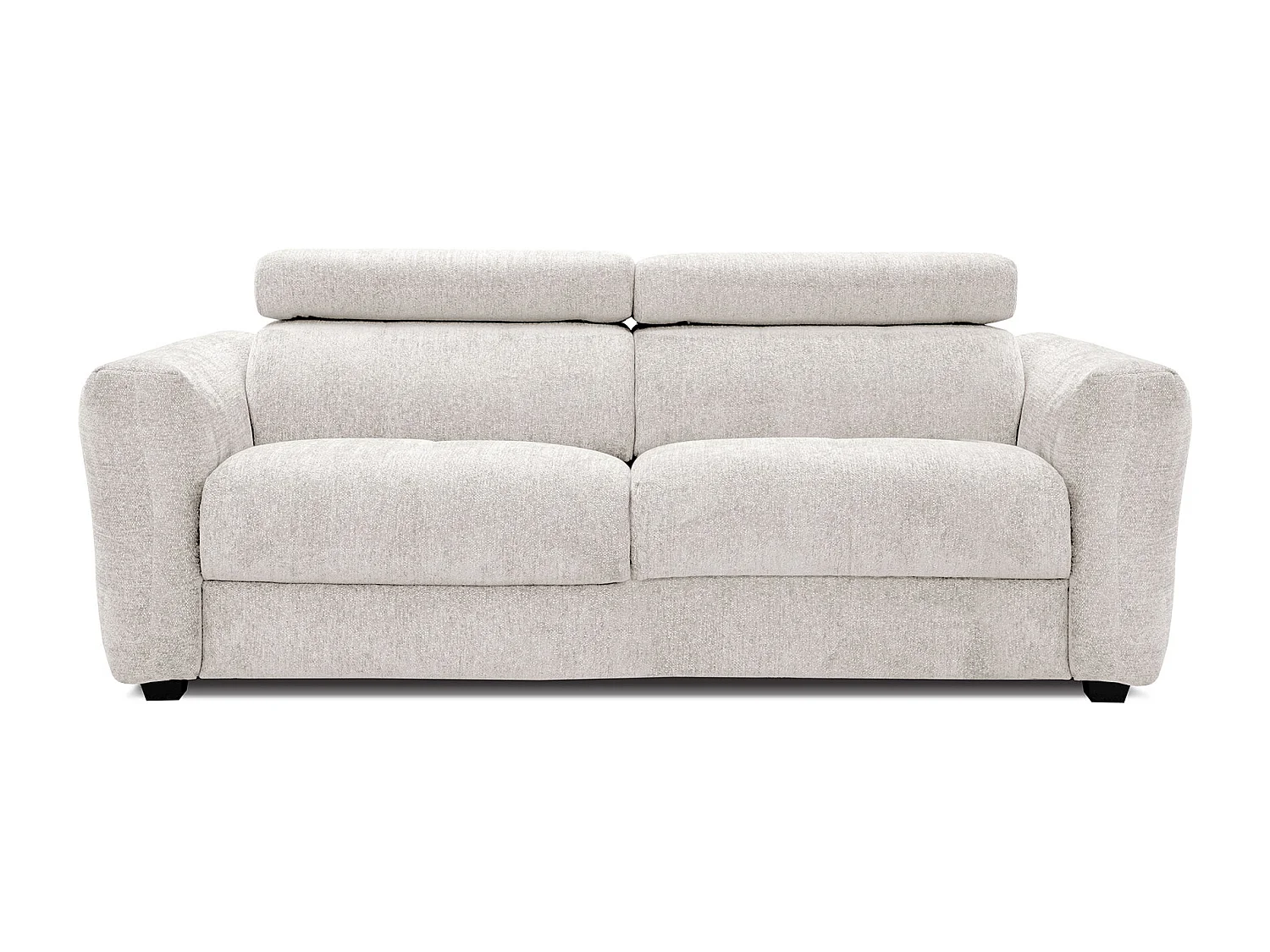 CALVERA Sofa 3-Sitzer mit verstellbare Kopfstützen, perlweiß
