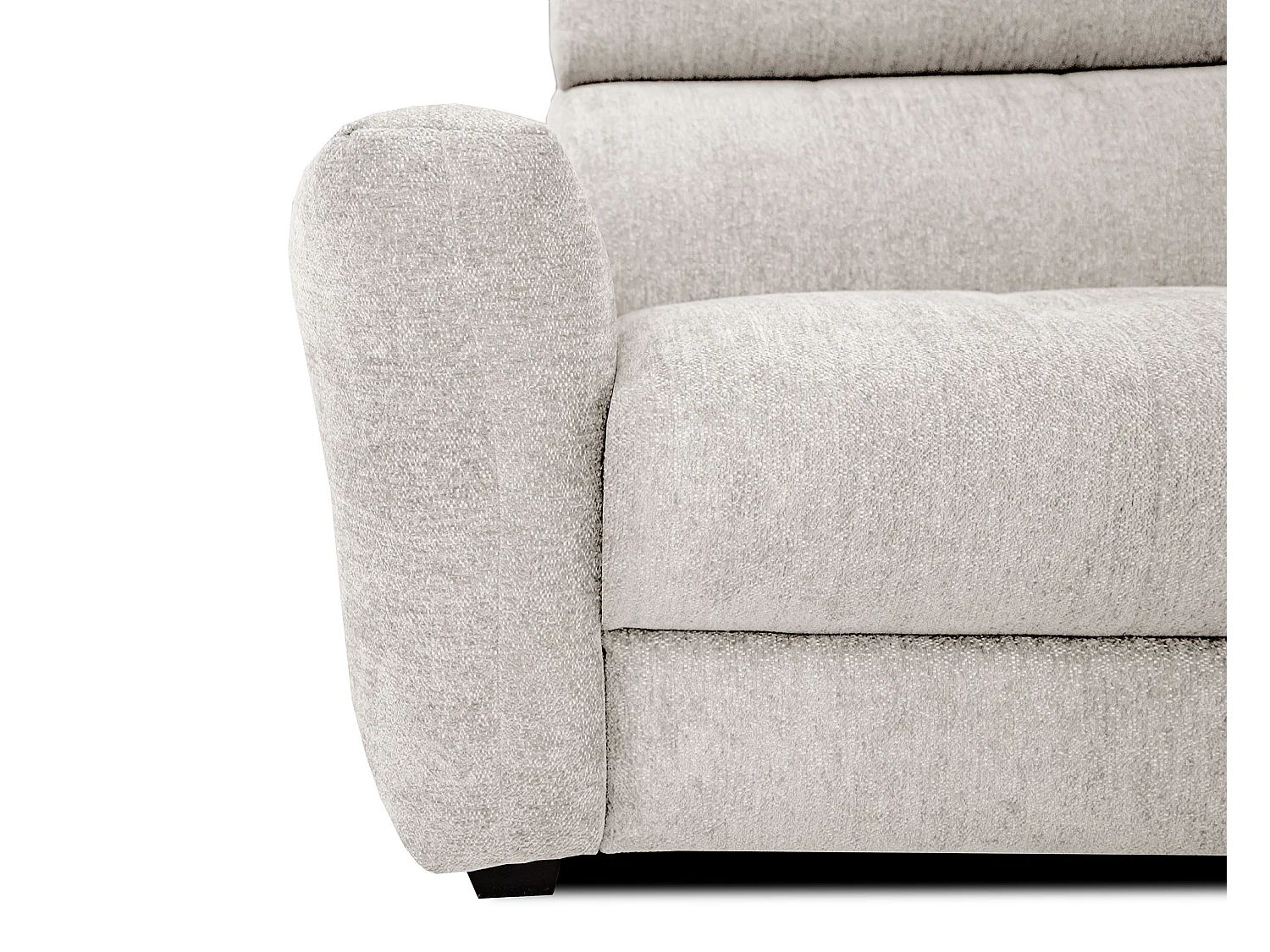 Canapé droit XXL 3 places tissu blanc perle - CALVERA