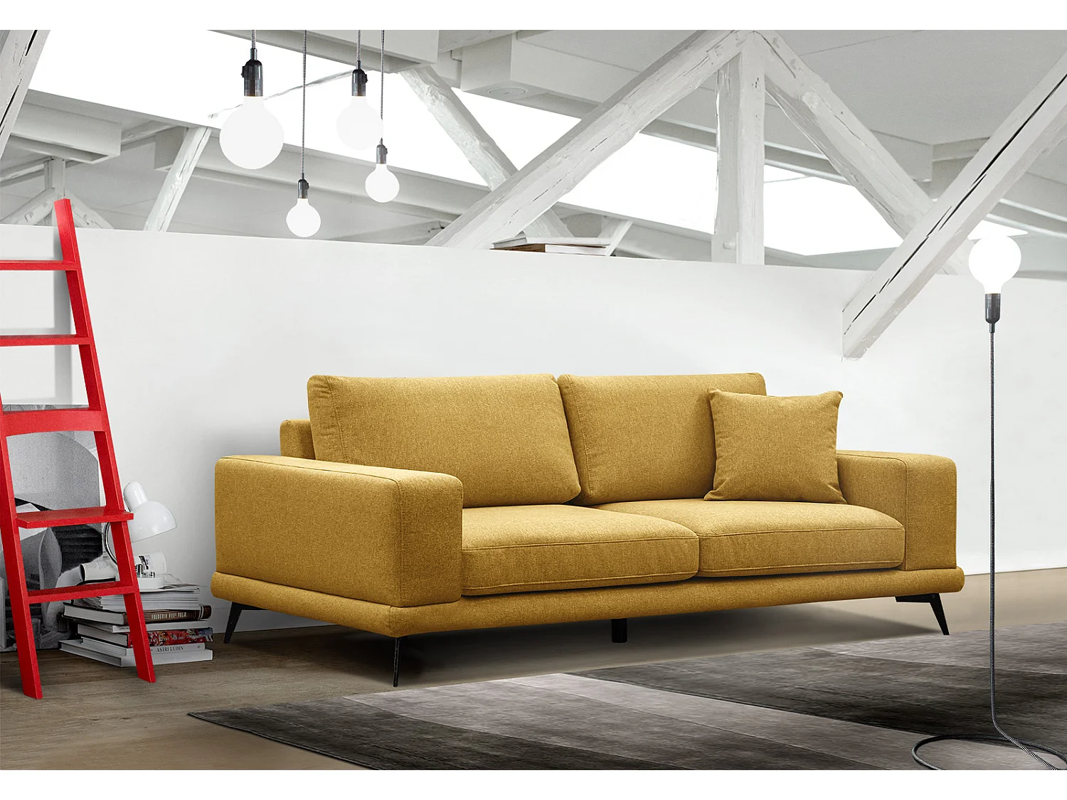MEDIOLANE Sofa 3-Sitzer, senfgelb