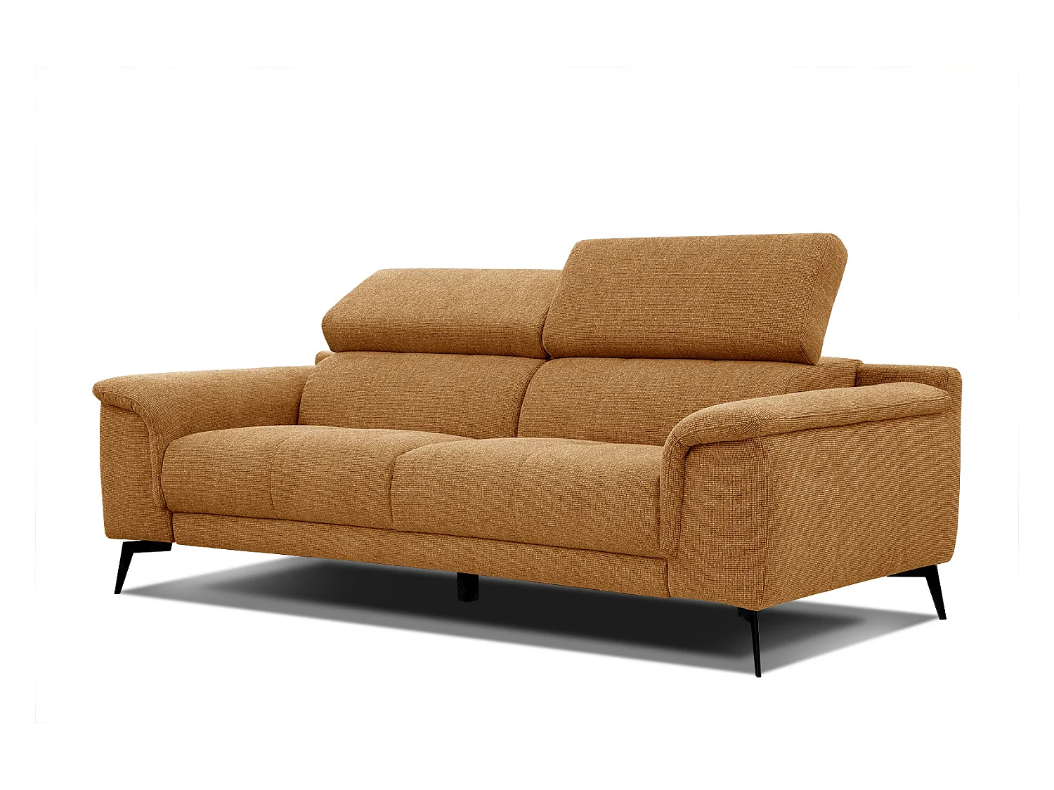 Canapé droit XXL 3 places tissu jaune miel - FIERO