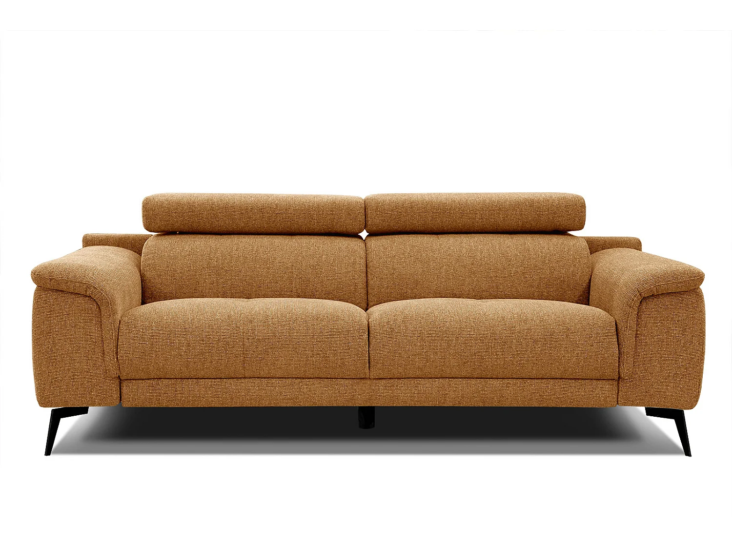 Canapé droit XXL 3 places tissu jaune miel - FIERO