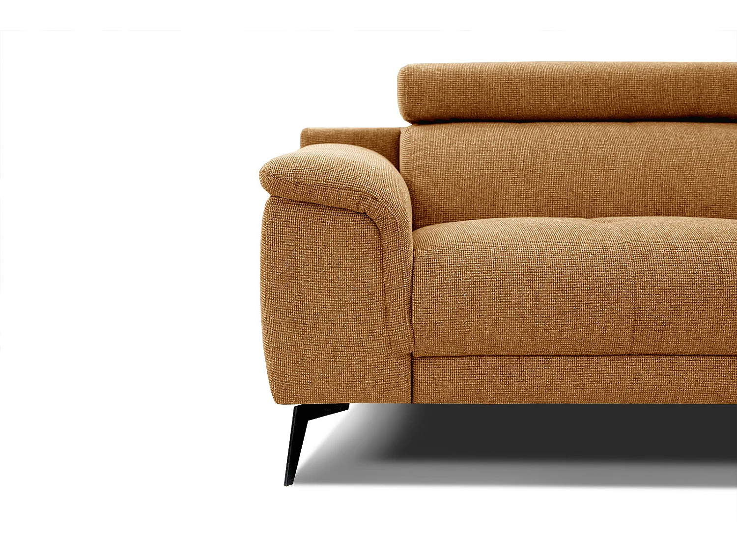 Canapé droit XXL 3 places tissu jaune miel - FIERO