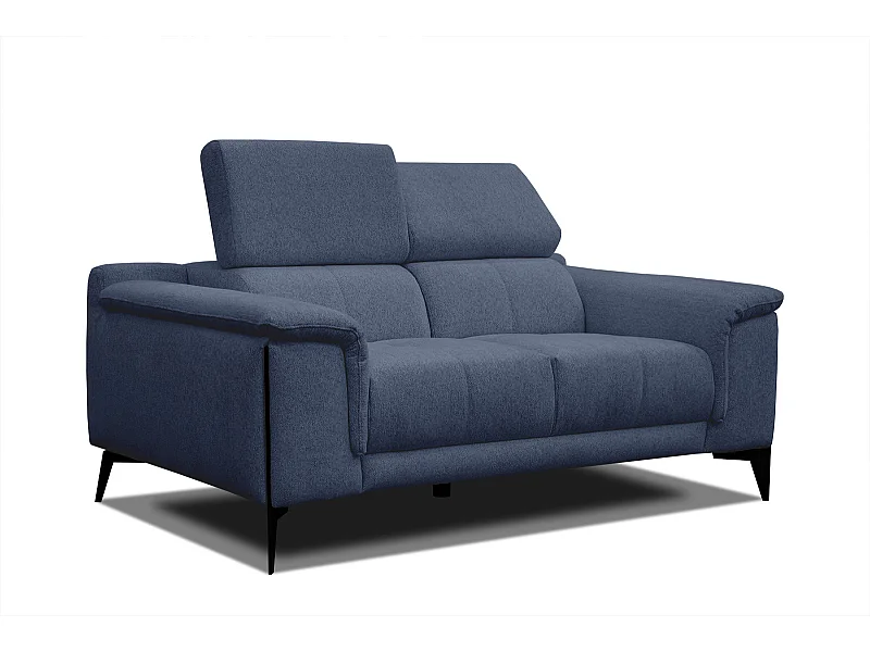 MATERA Sofa 2-Sitzer mit verstellbare Kopfstützen, dunkelblau
