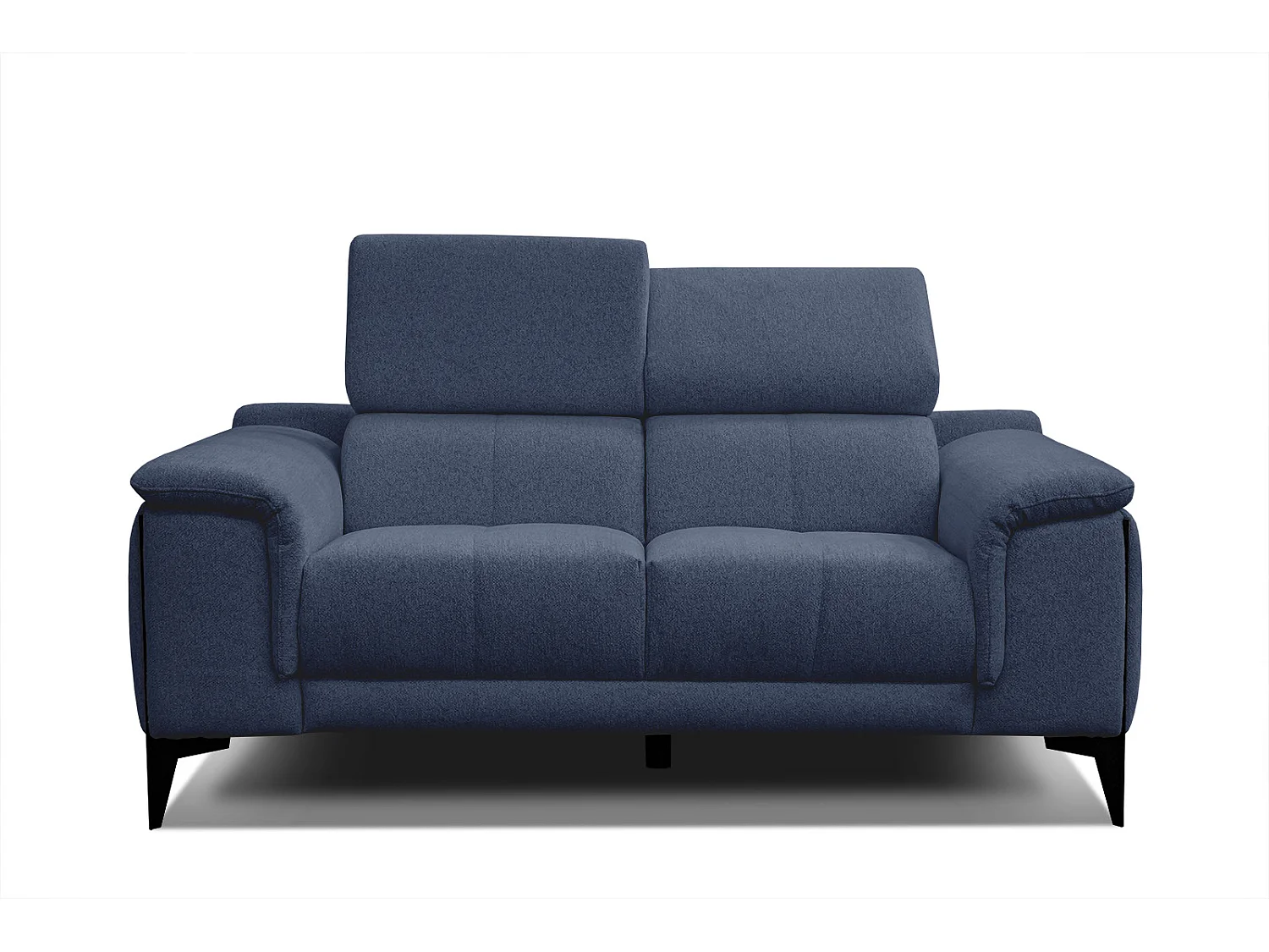 MATERA Sofa 2-Sitzer mit verstellbare Kopfstützen, dunkelblau