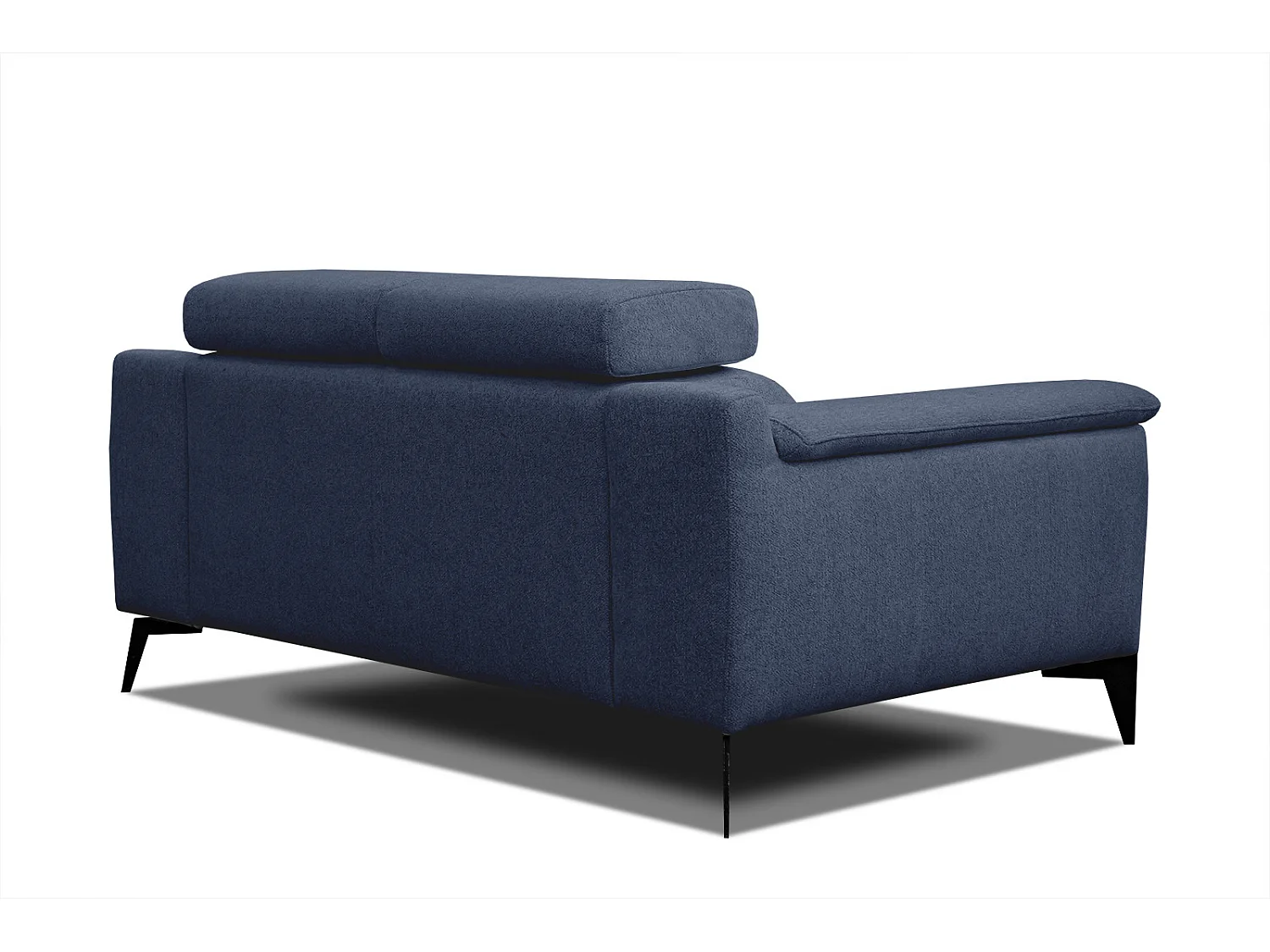 MATERA Sofa 2-Sitzer mit verstellbare Kopfstützen, dunkelblau