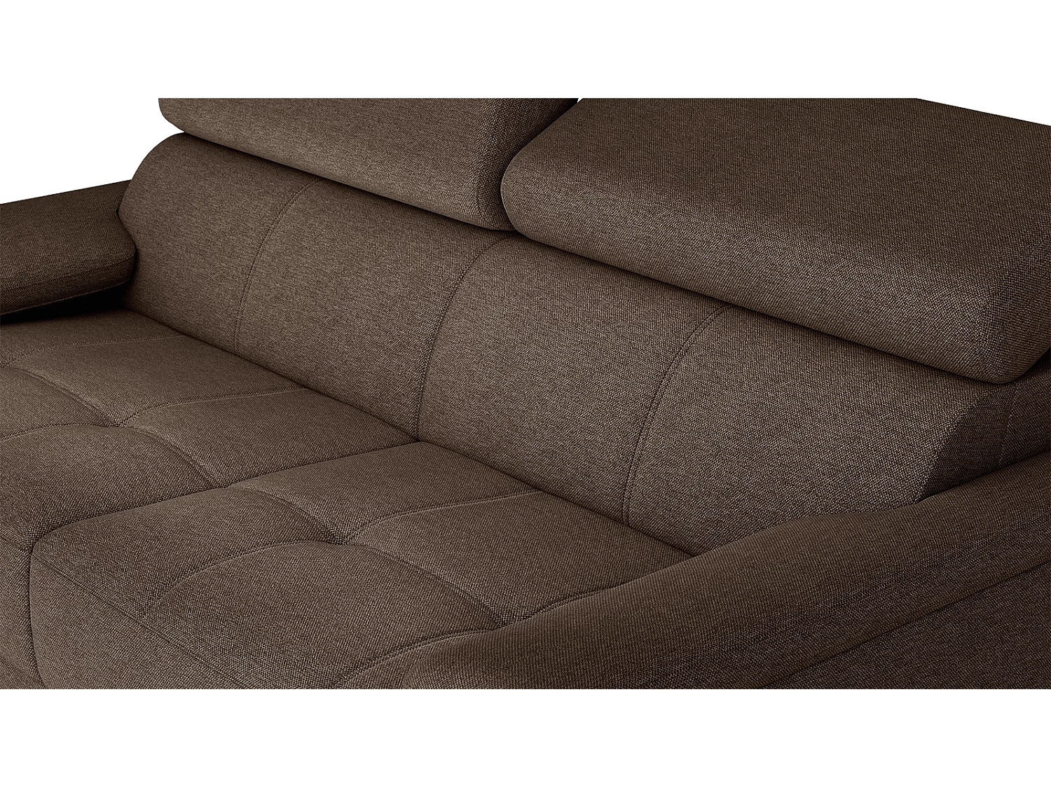 Canapé droit 3 places XXL tissu marron - TAUNUS