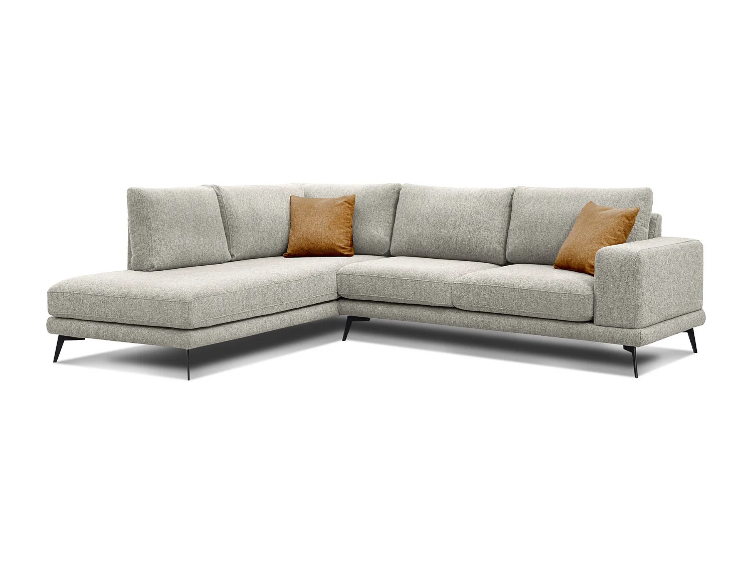 MEDIOLANE Ecksofa 5-Sitzer links, creme
