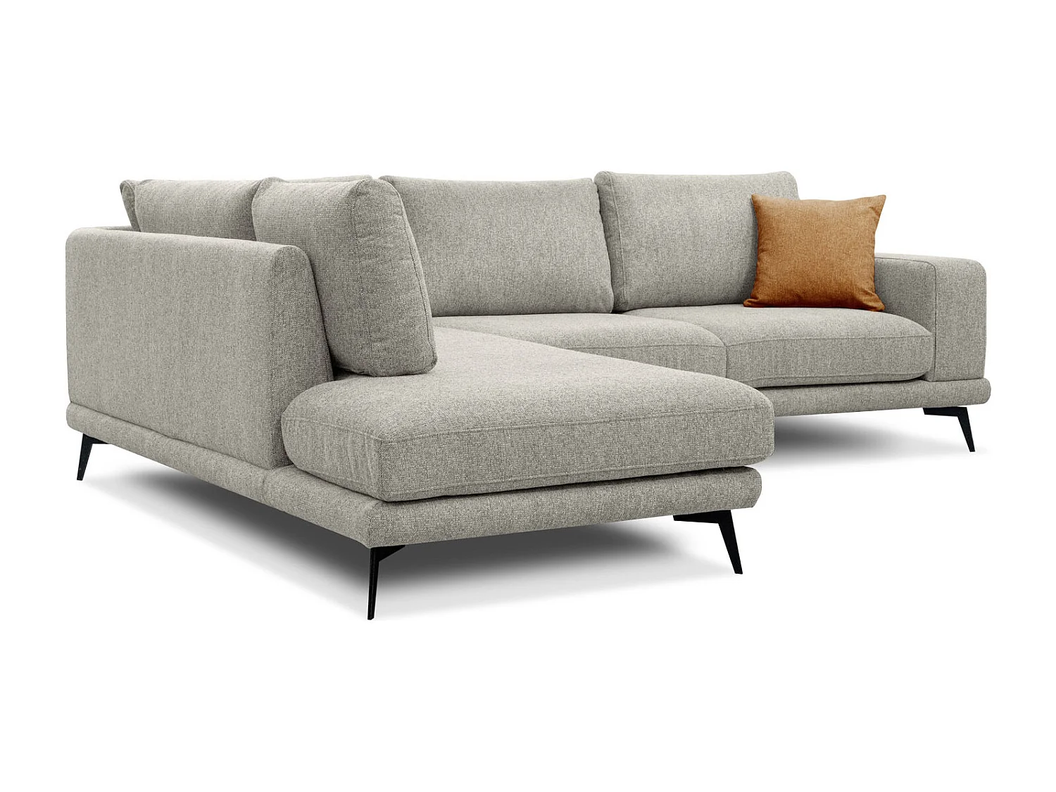 MEDIOLANE Ecksofa 5-Sitzer links, creme