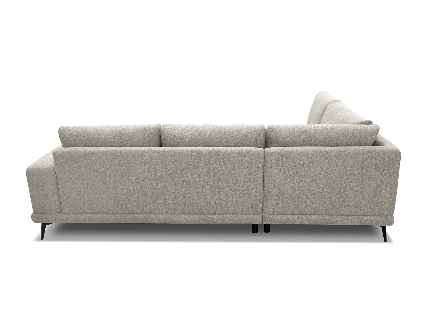 Canapé d'angle 5 places tissu gris clair - MEDIOLANE