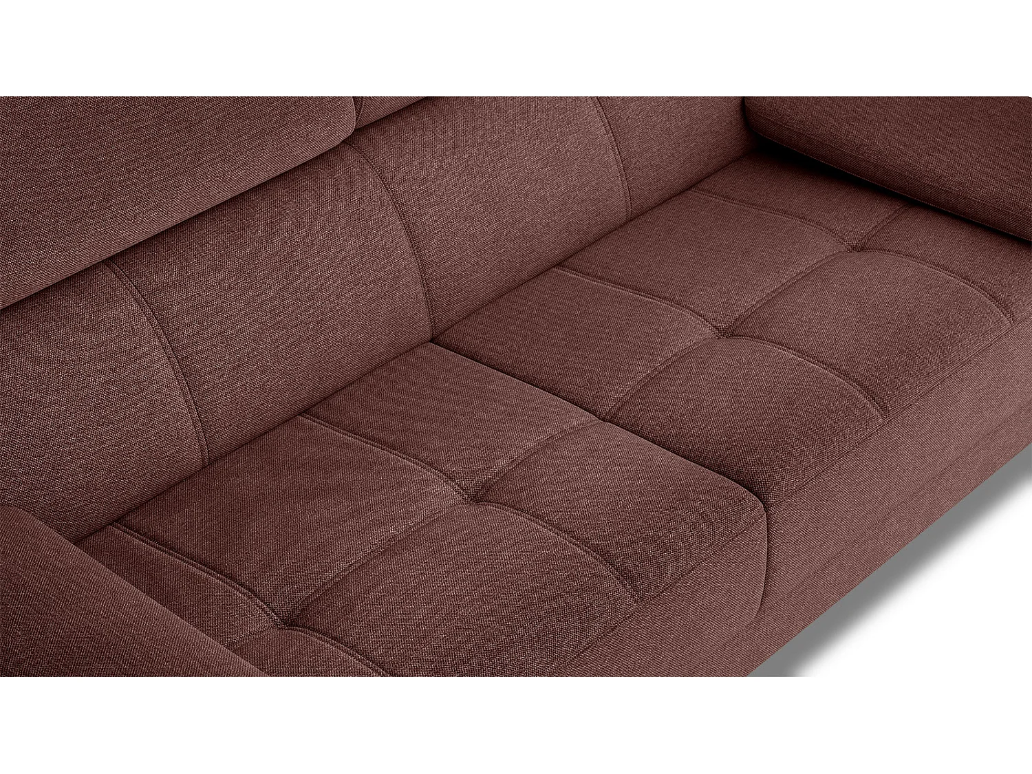 TAUNUS Sofa 3-Sitzer mit verstellbare Kopfstützen, bordeaux