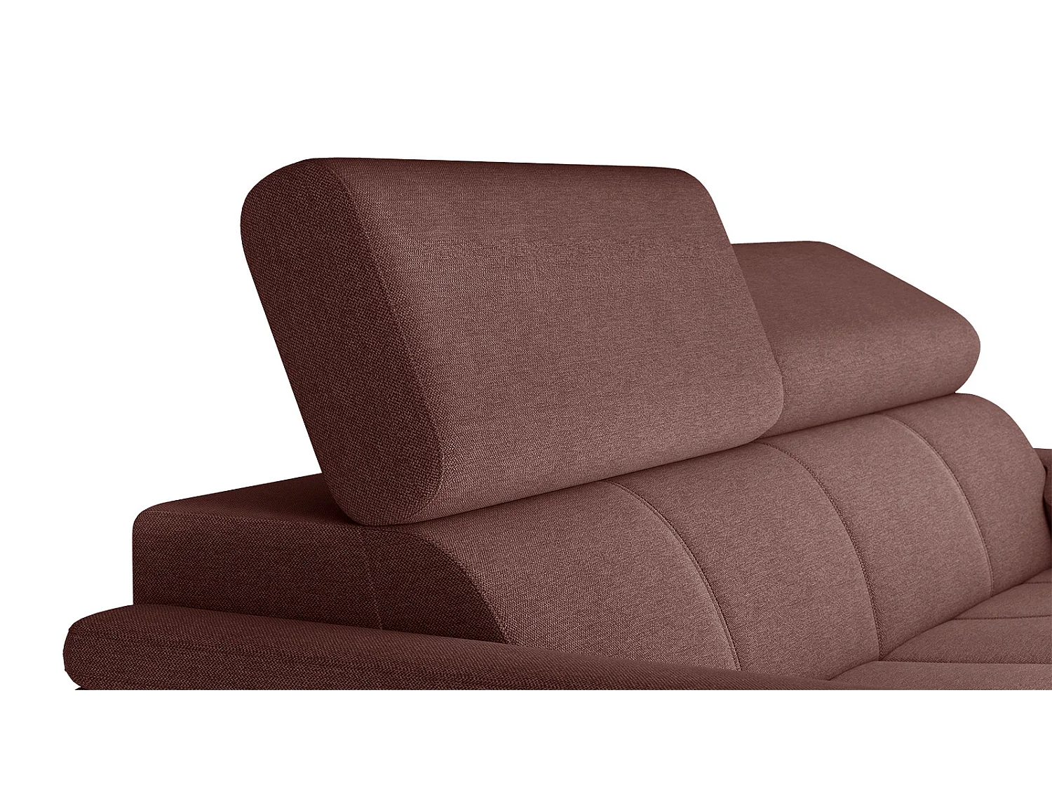 TAUNUS Sofa 3-Sitzer mit verstellbare Kopfstützen, bordeaux
