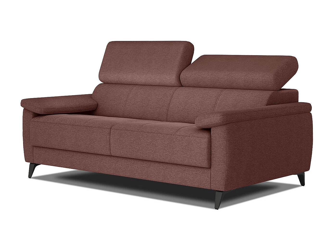 TAUNUS Sofa 3-Sitzer mit verstellbare Kopfstützen, bordeaux