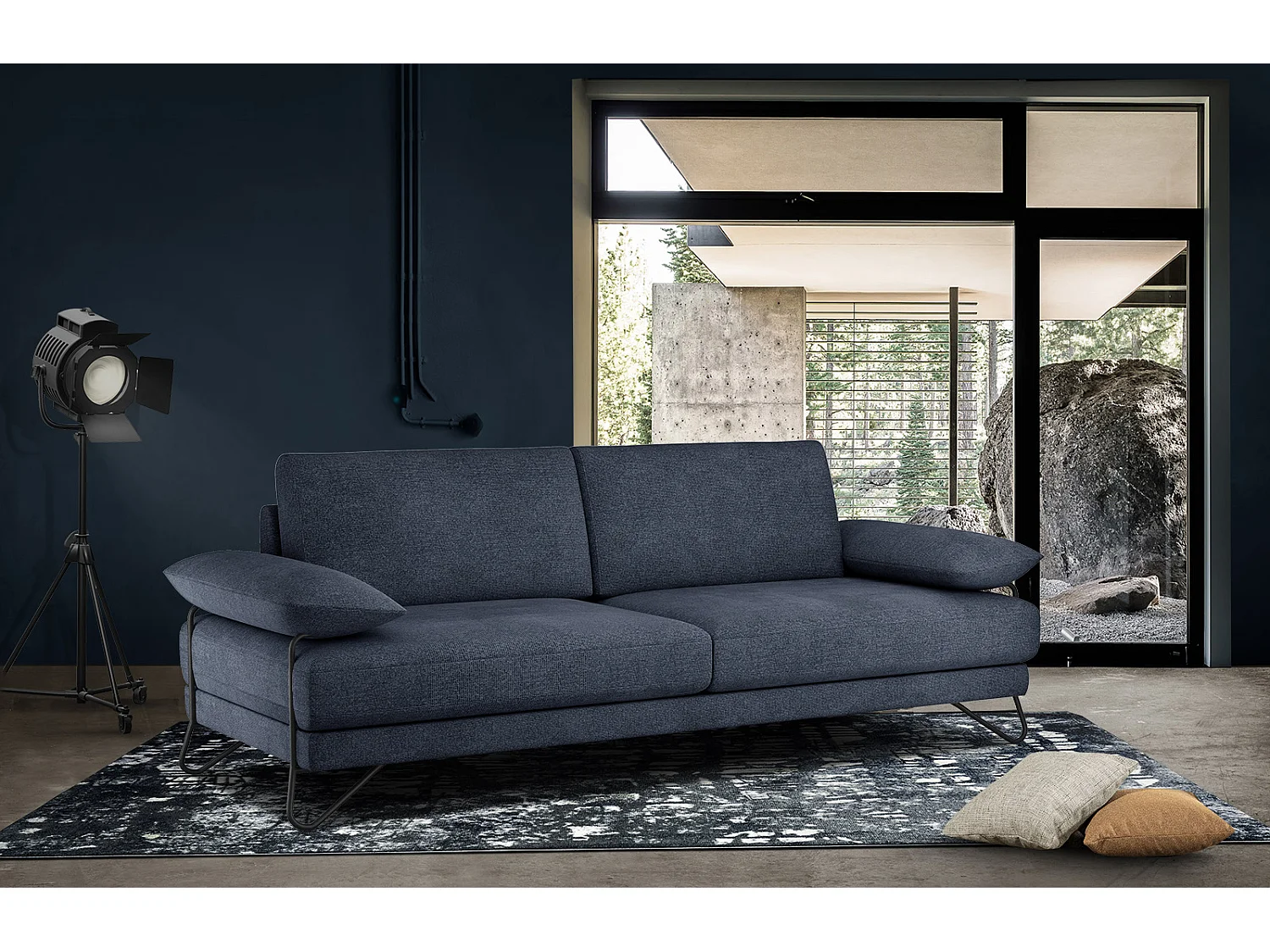 LORI Sofa 3-Sitzer, marineblau