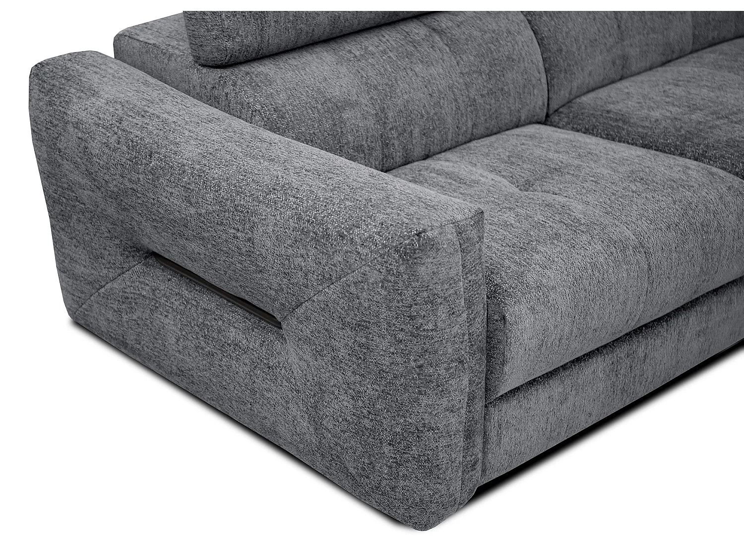 CALVERA Sofa 3-Sitzer mit verstellbare Kopfstützen, grau