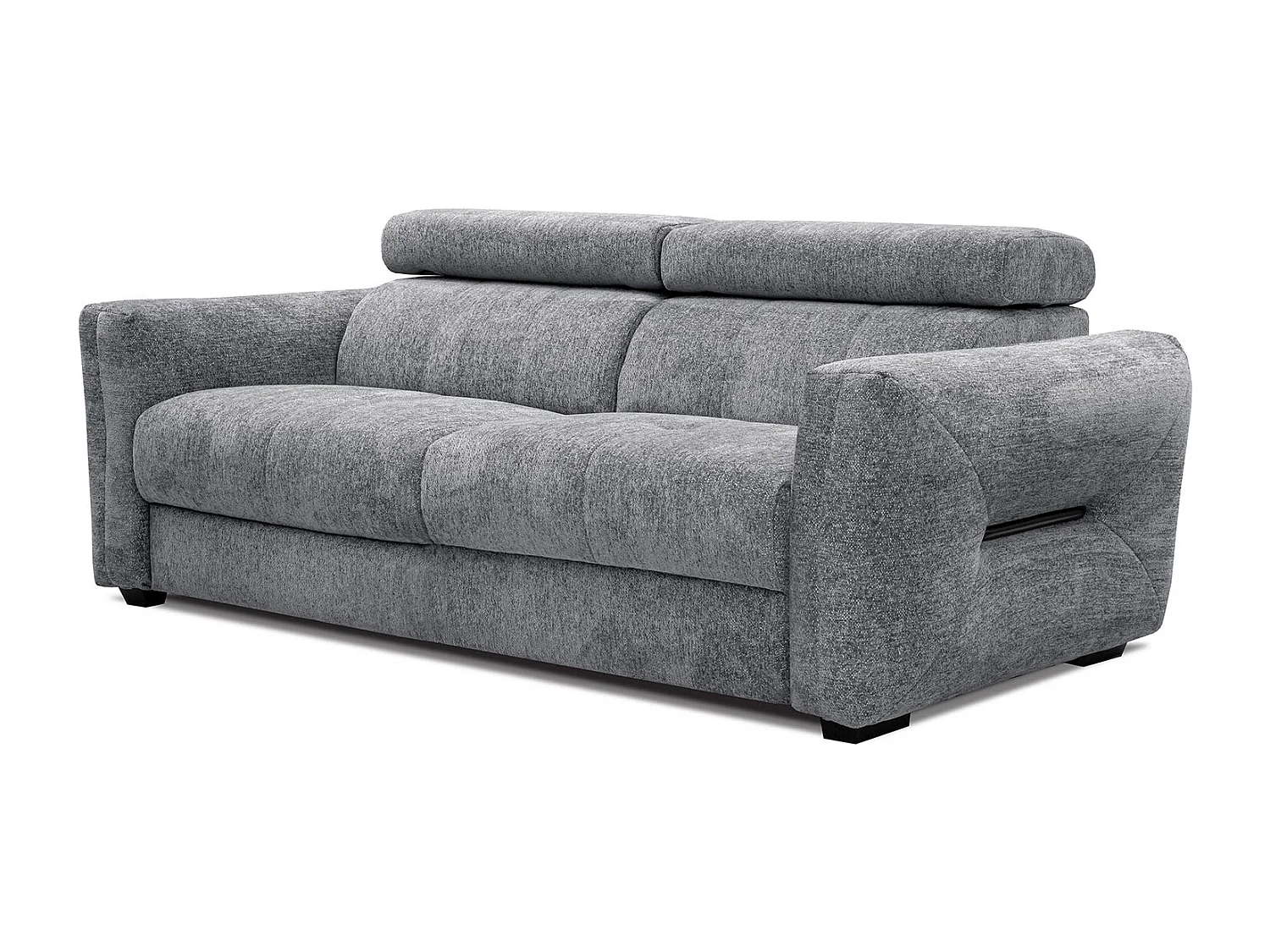 CALVERA Sofa 3-Sitzer mit verstellbare Kopfstützen, grau