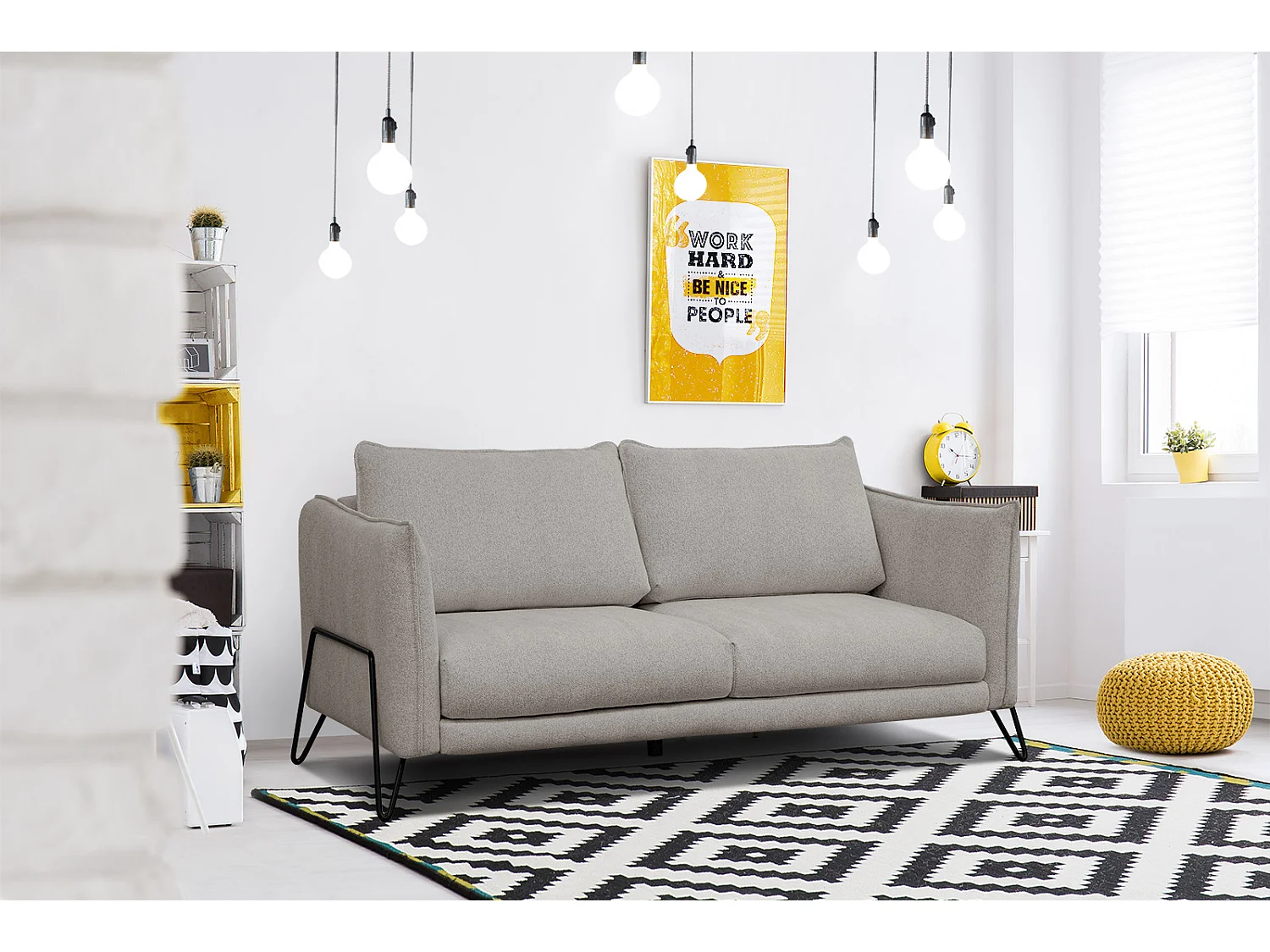 HOSTEN Sofa 2,5-Sitzer, taupe