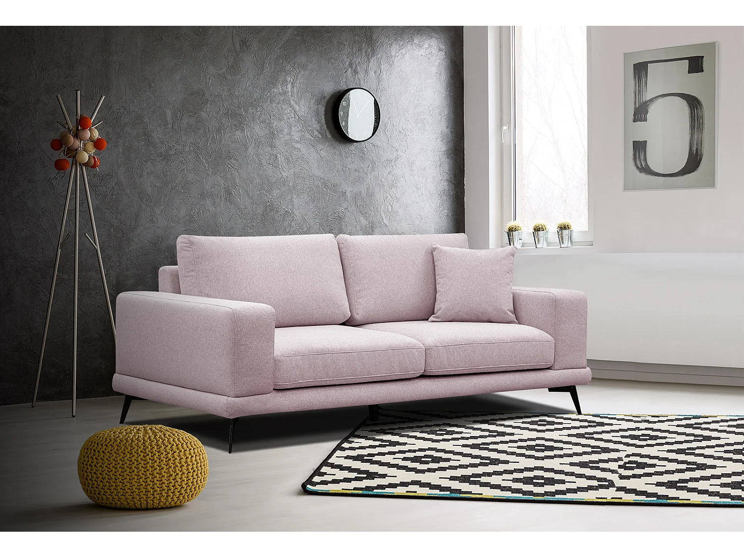 MEDIOLANE Sofa 2,5-Sitzer, rosé