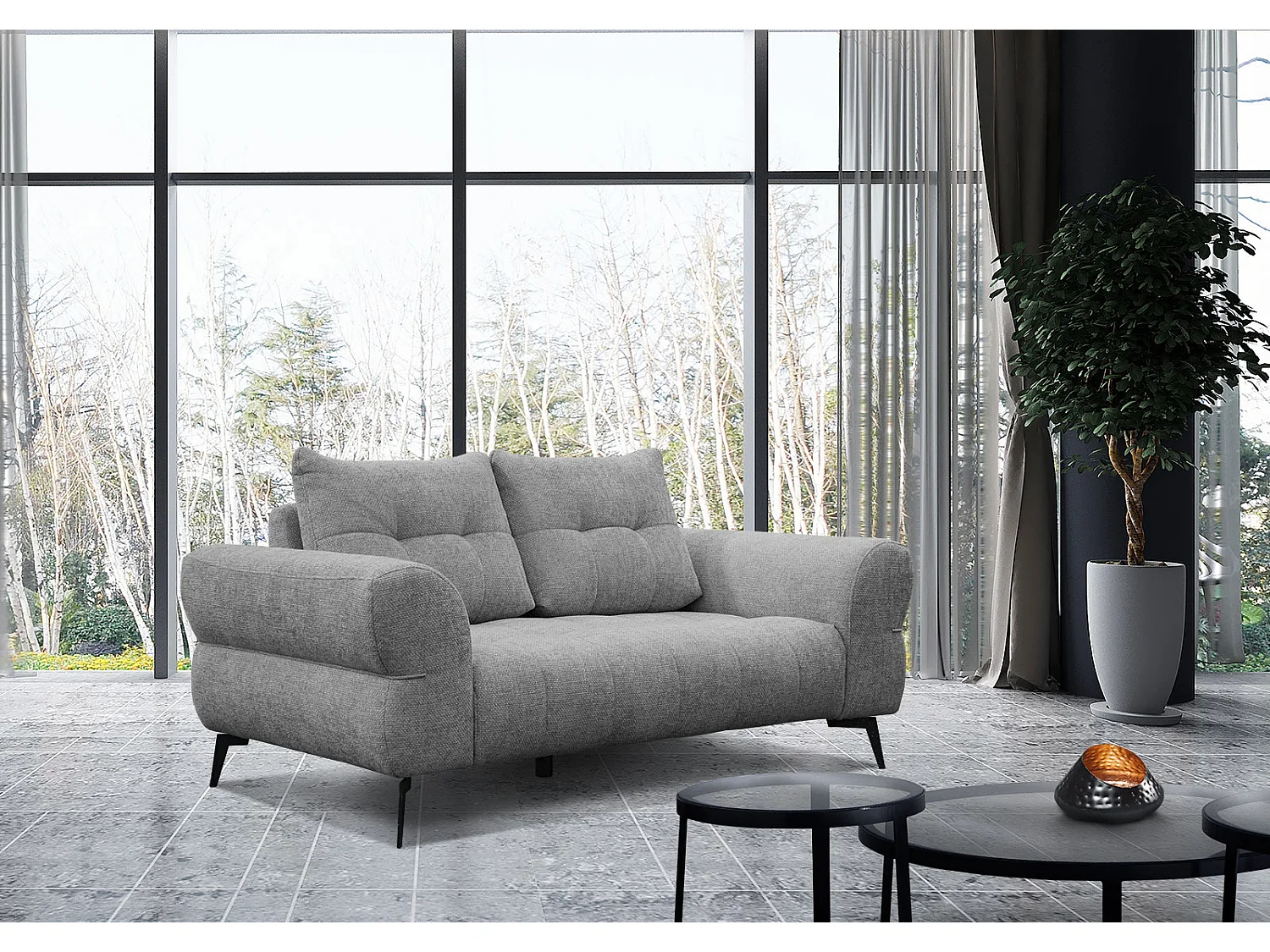 SALVINI Sofa 2-Sitzer, grau