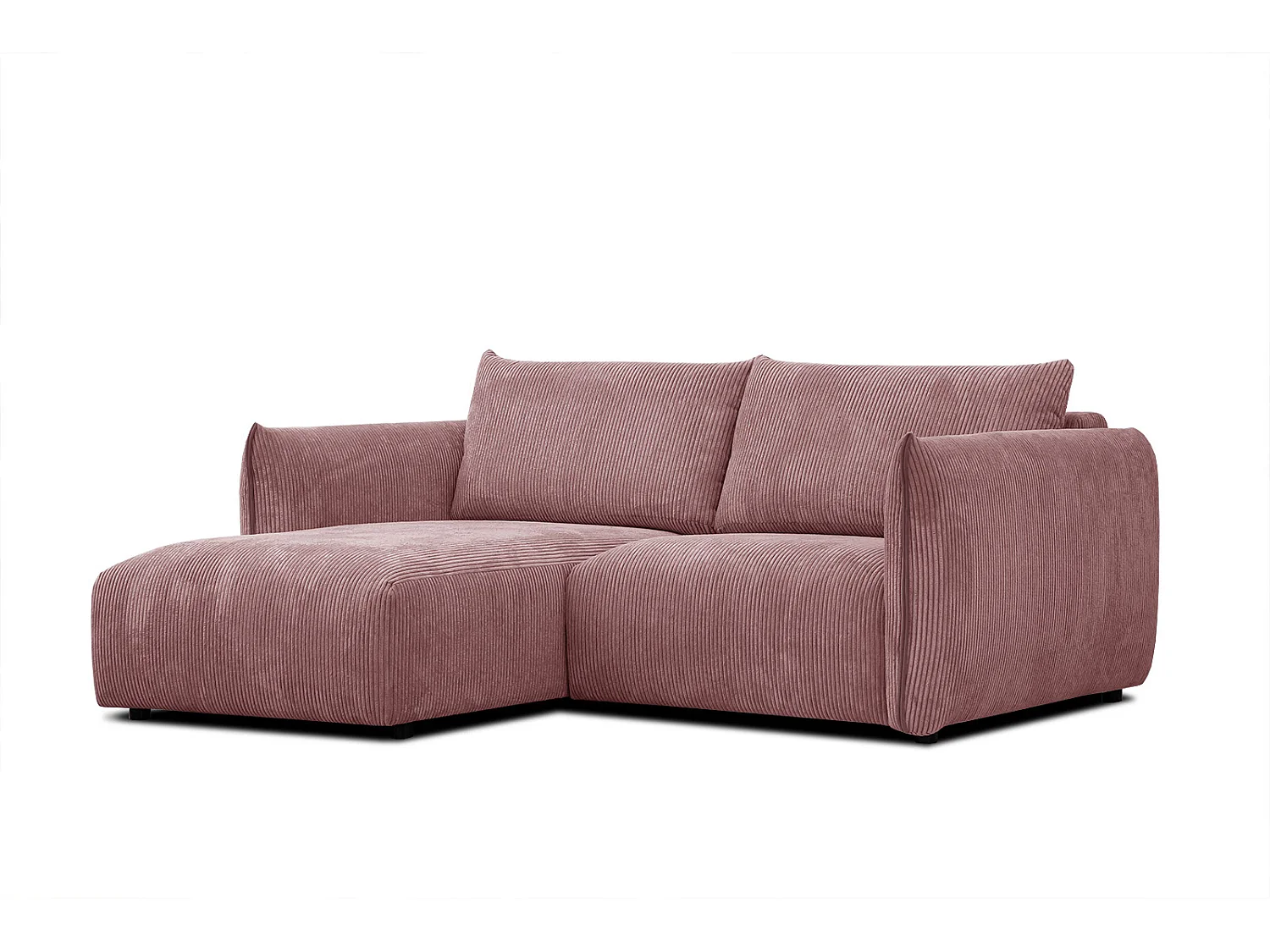 TAUER Ecksofa 3-Sitzer links, altrosa