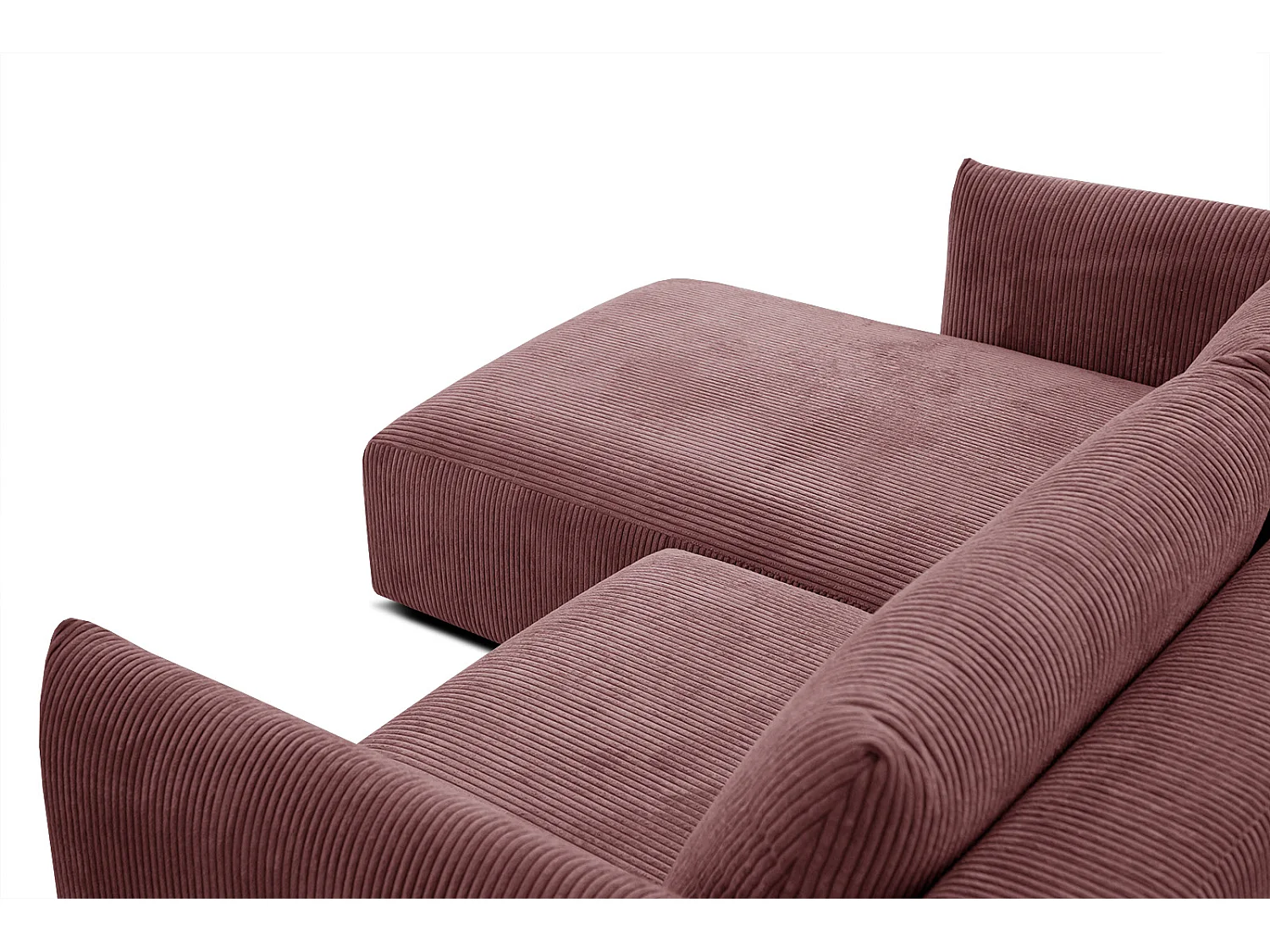 TAUER Ecksofa 3-Sitzer links, altrosa