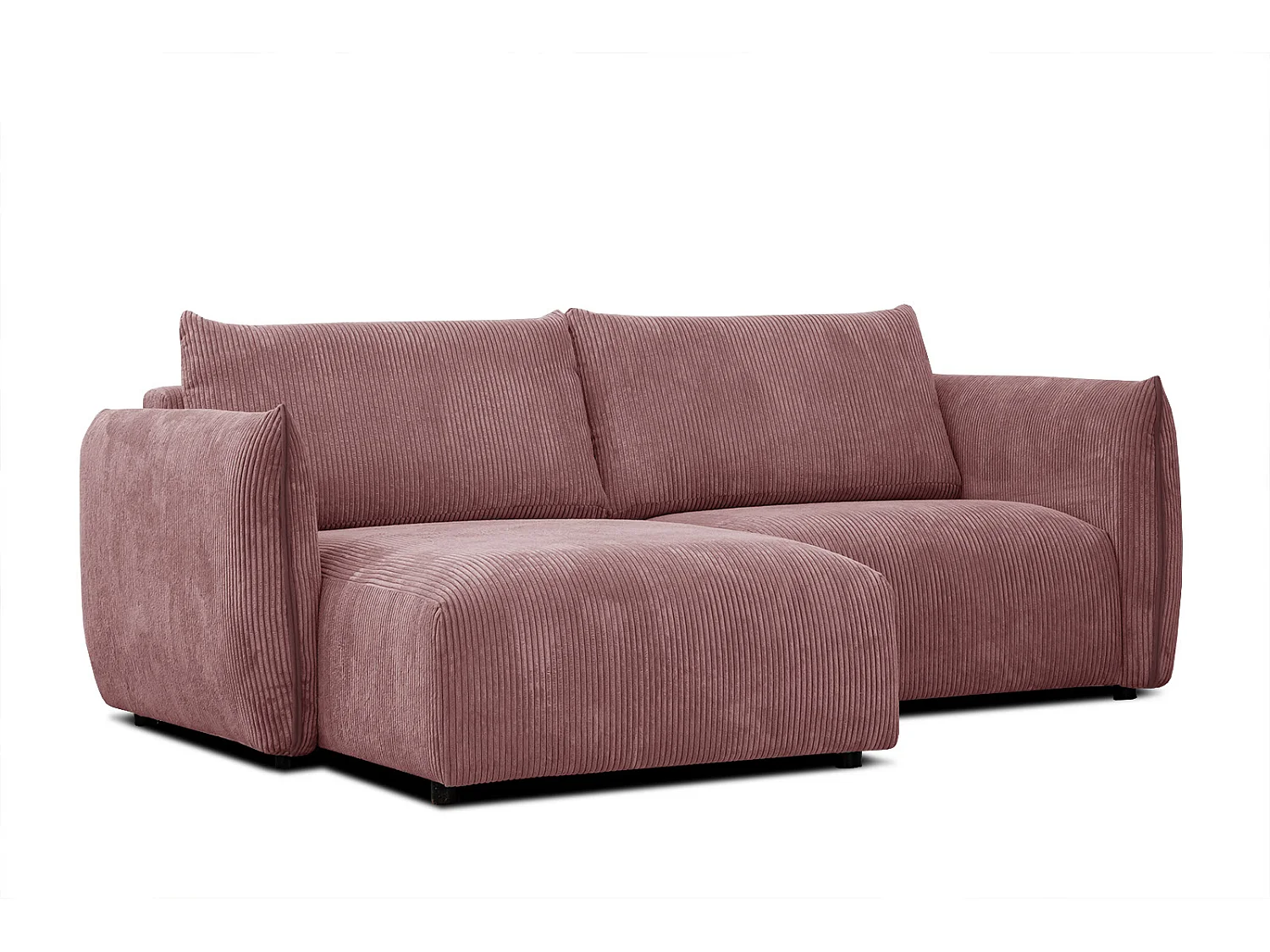 TAUER Ecksofa 3-Sitzer links, altrosa